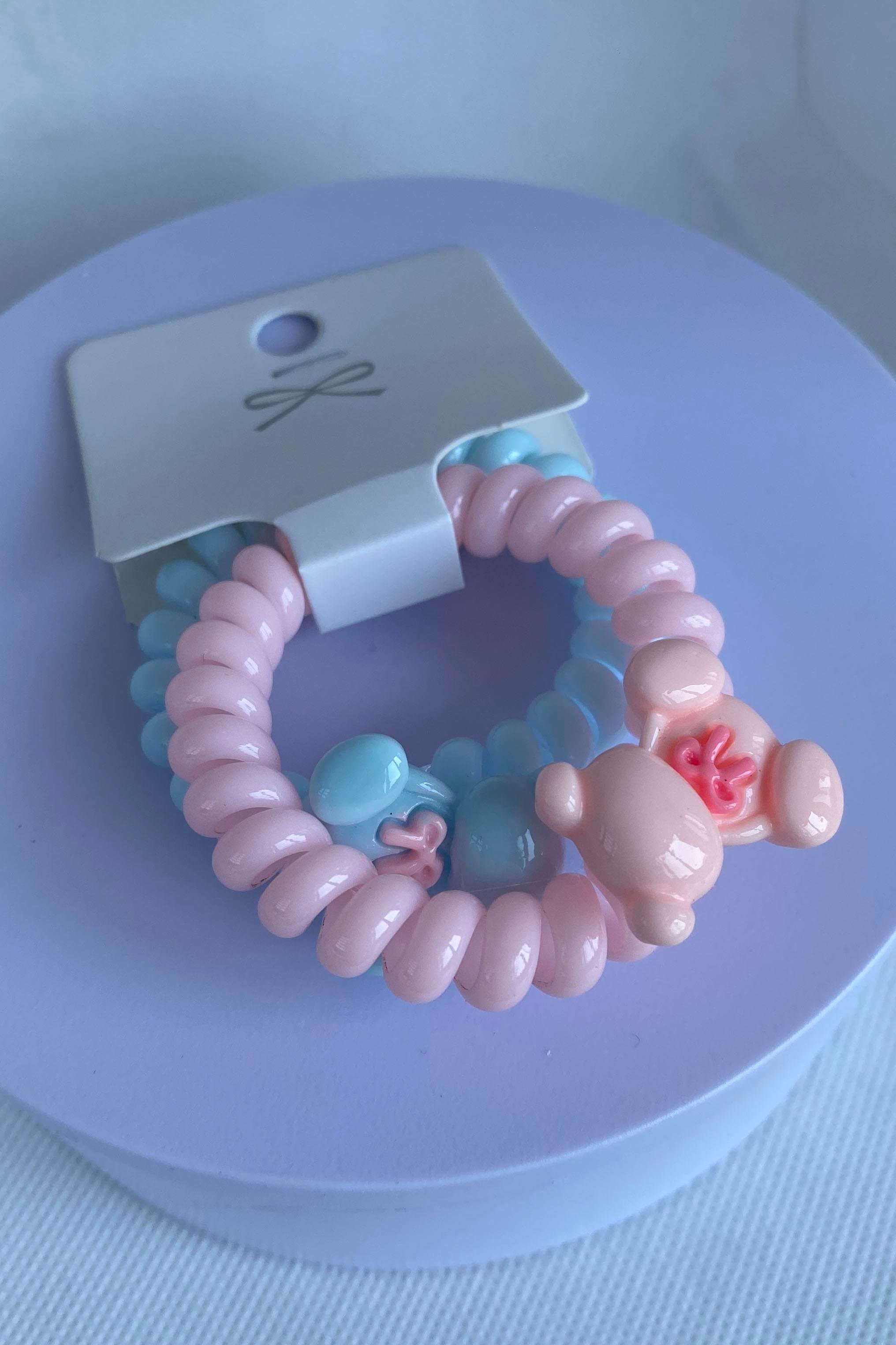 Karışık Renk 2'li Ayıcık Detaylı Helezon Toka 