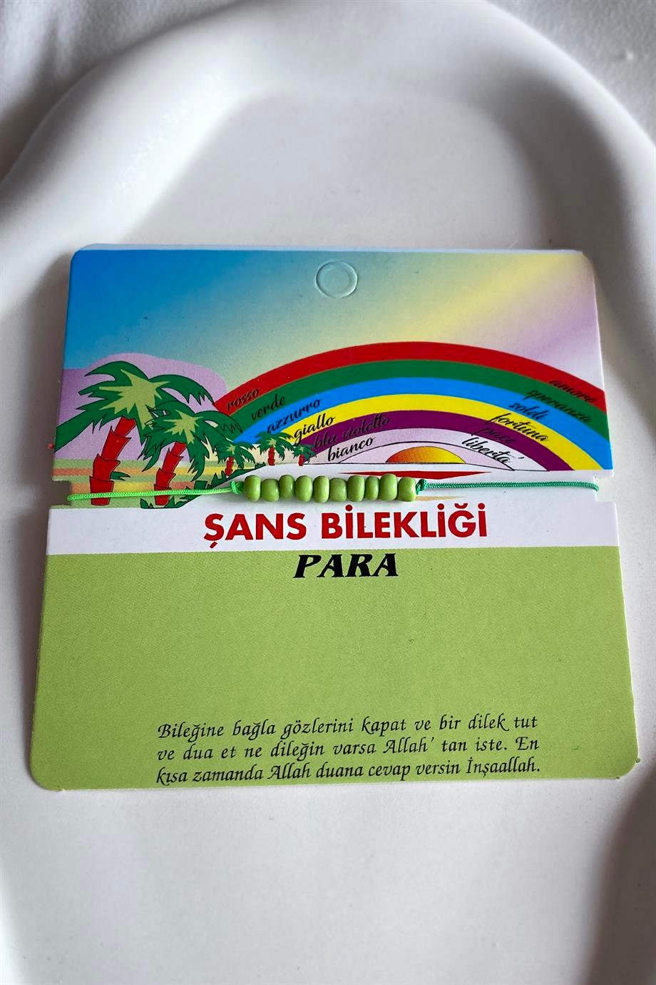 Karışık Renk Boncuk Detaylı Şans Bilekliği