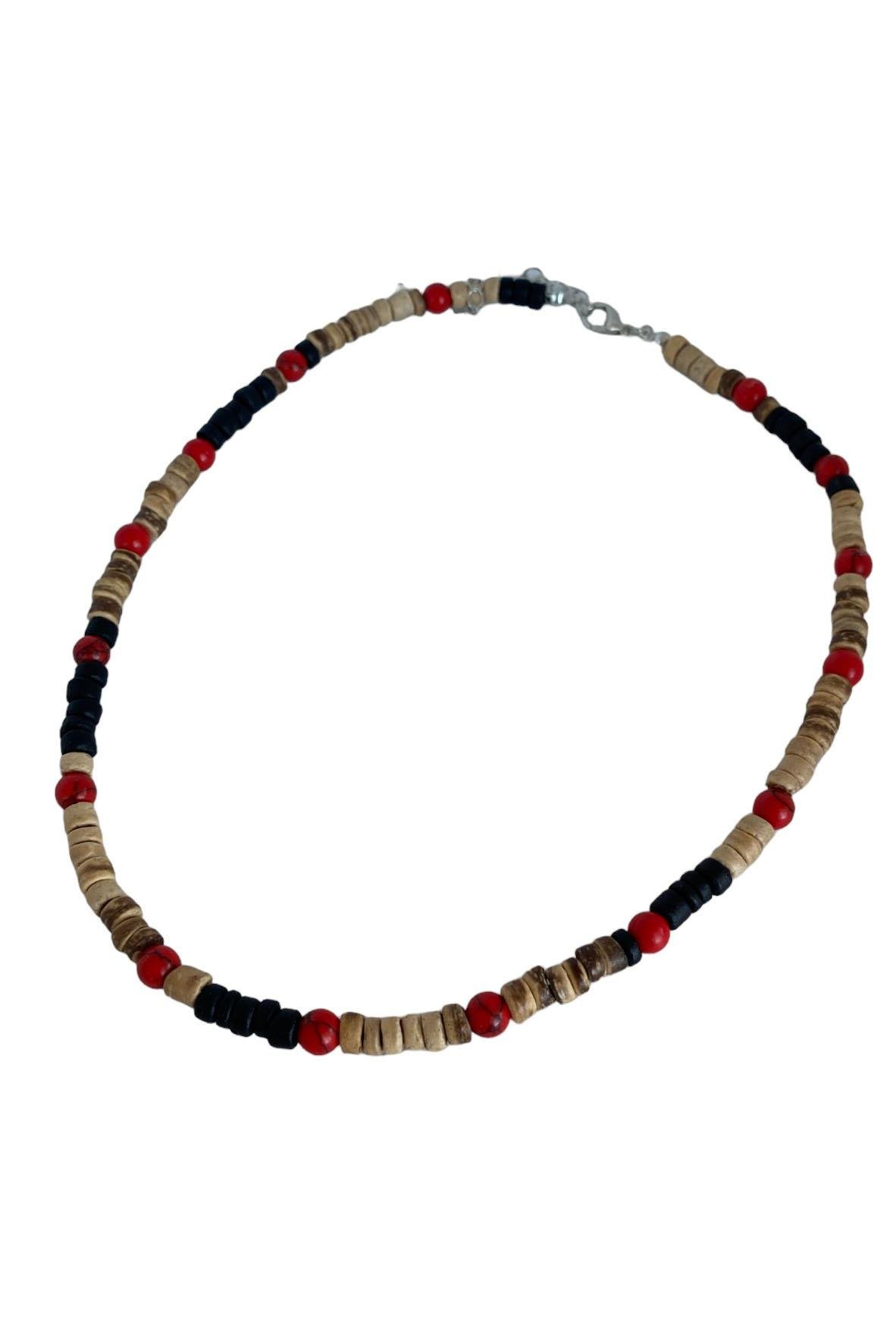 Karışık Renk Boncuk Figürlü Erkek Kolye