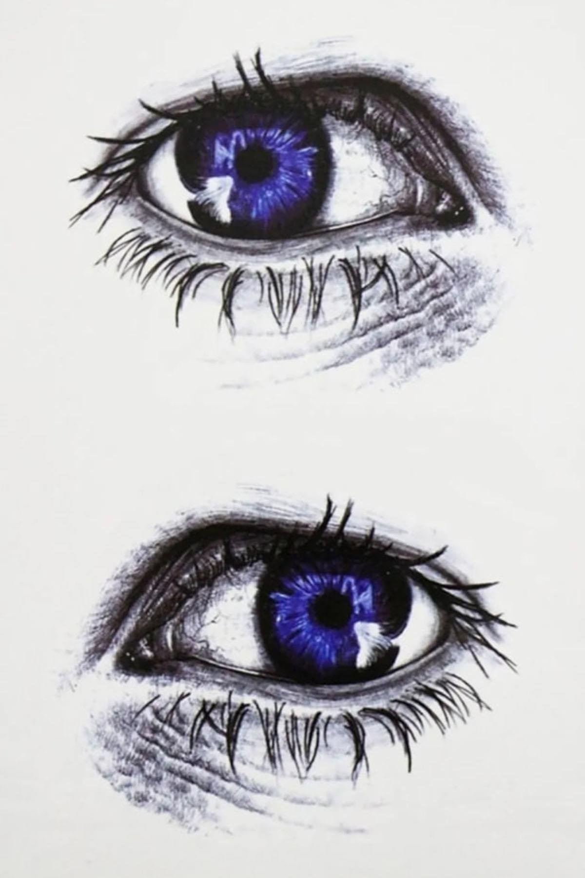 Karışık Renk Göz Figürlü Geçici Dövme Tattoo