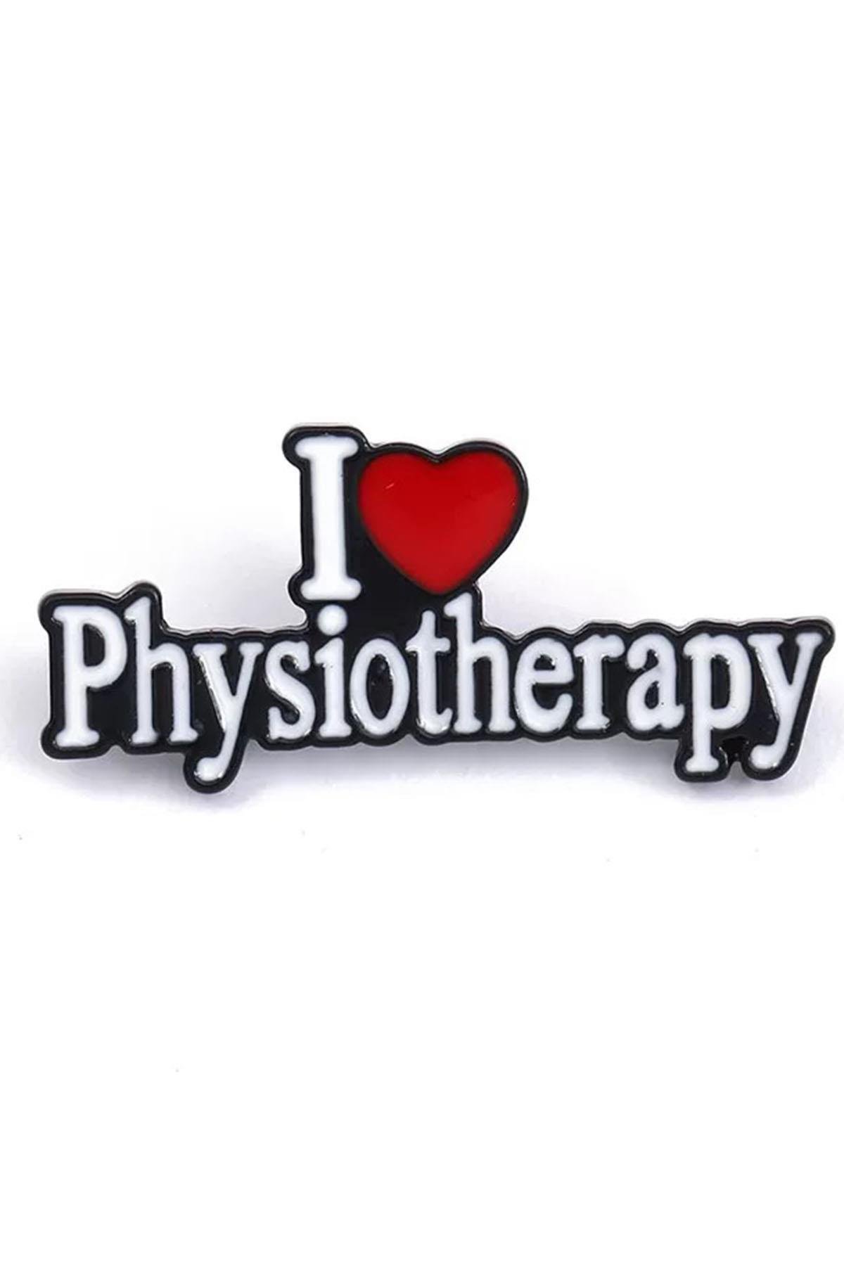 Karışık Renk I Physiotherapy Yazılı Kalp Detaylı Broş 