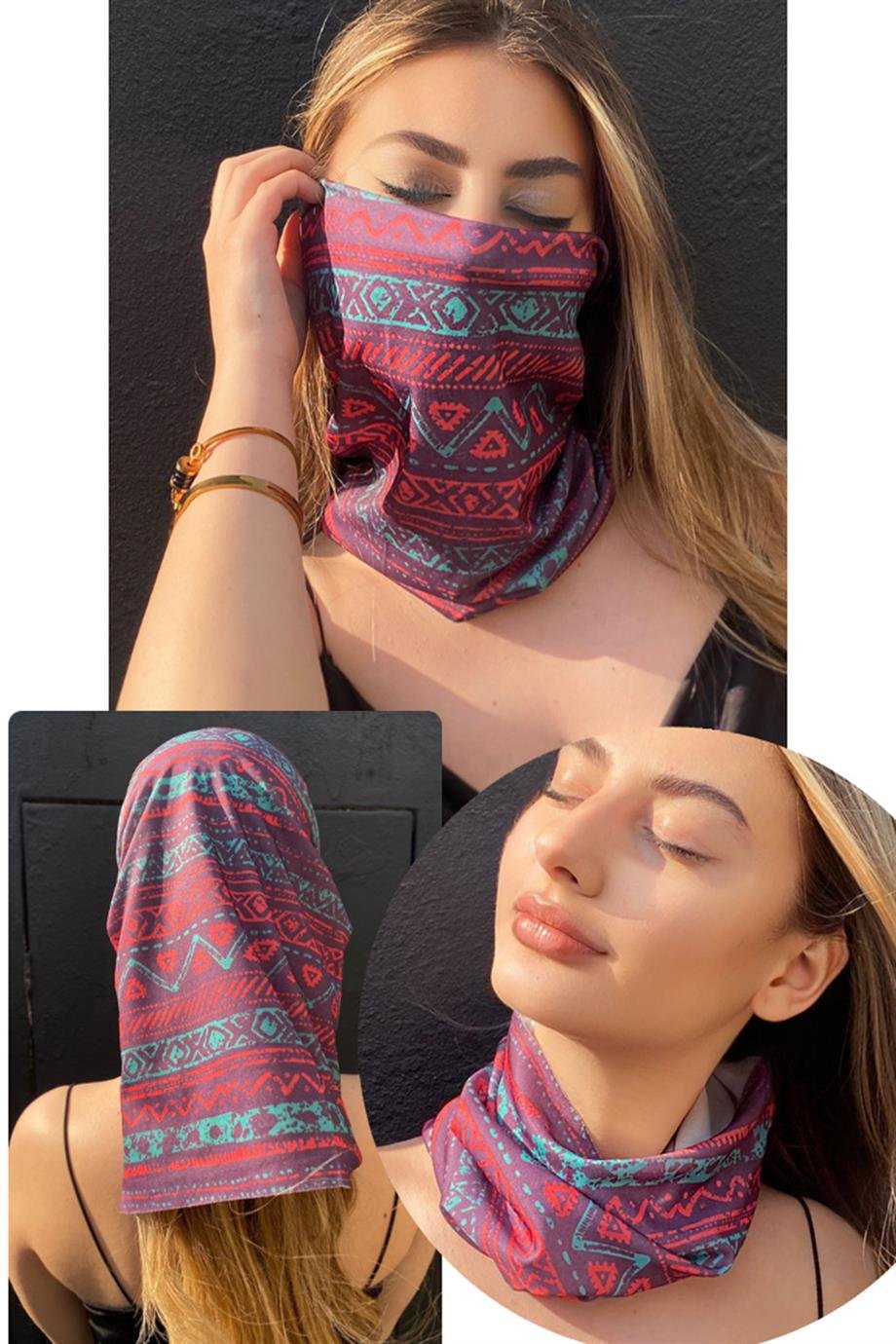 Karışık Renk Kilim Desenli Buff