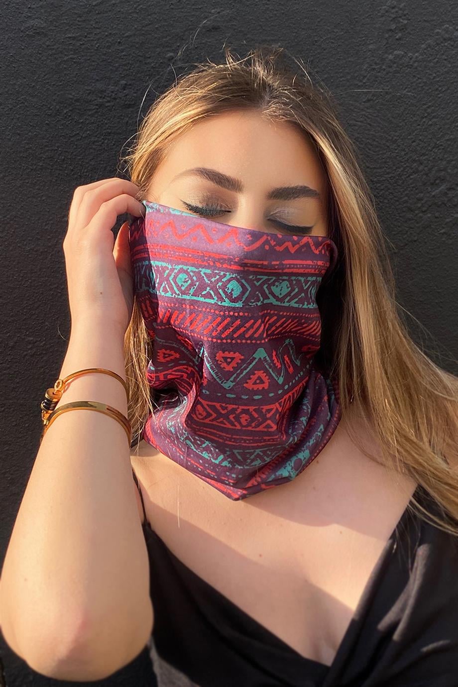 Karışık Renk Kilim Desenli Buff