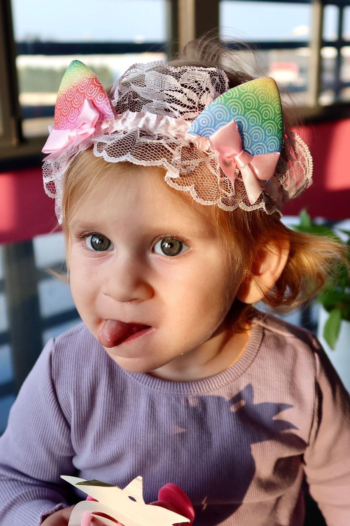 Karışık Renk Kurdele Figürlü Saç Bandı