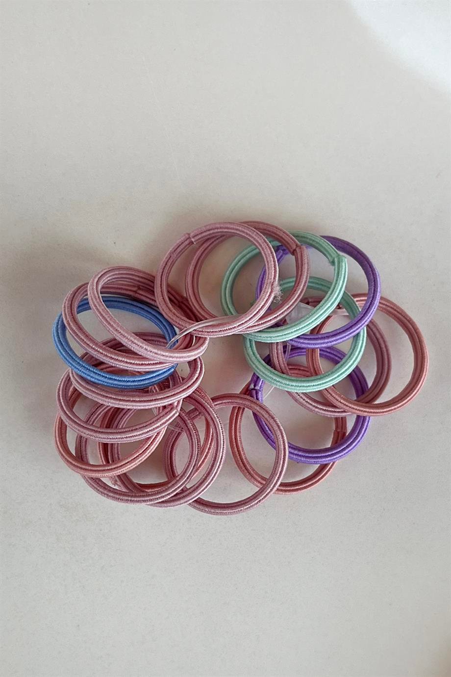 Karışık Renk Lastik Toka Set (Küçük Boy)