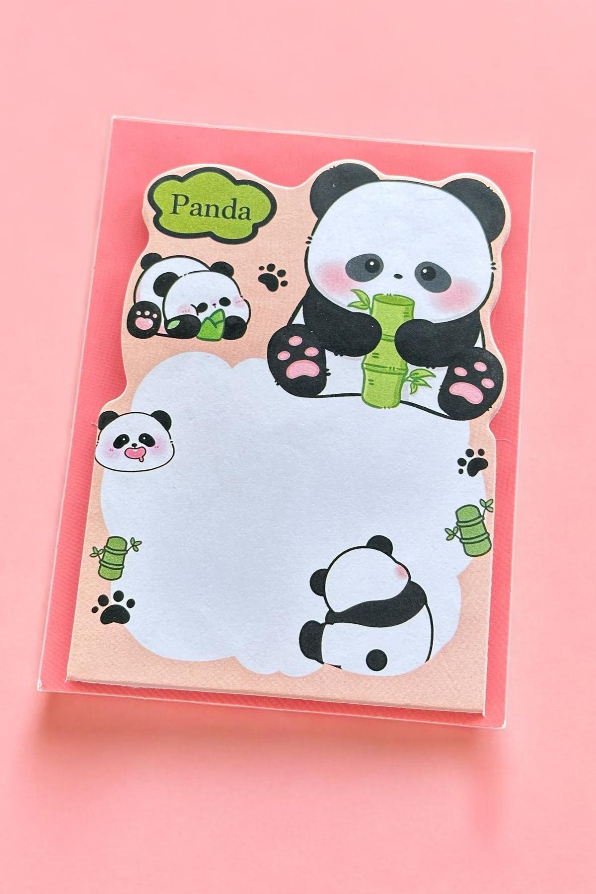 Karışık Renk Panda Figürlü Yapışkanlı Not Kağıdı