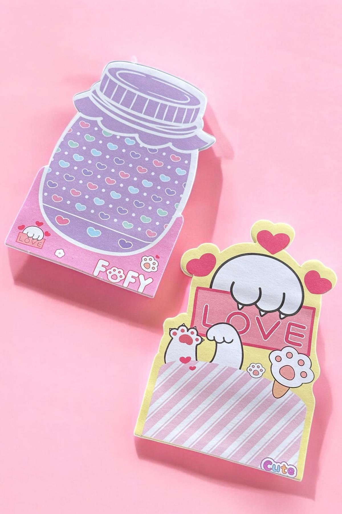 Karışık Renk Pati Figürlü Yapışkanlı Not Kağıdı