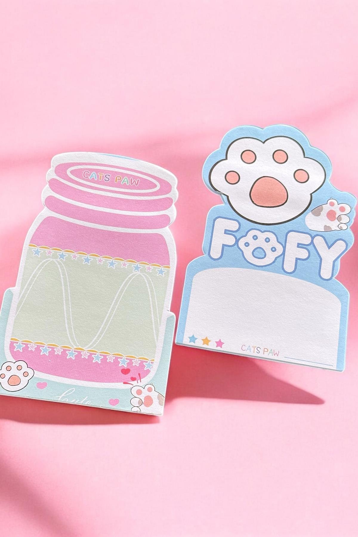 Karışık Renk Pati Figürlü Yapışkanlı Not Kağıdı