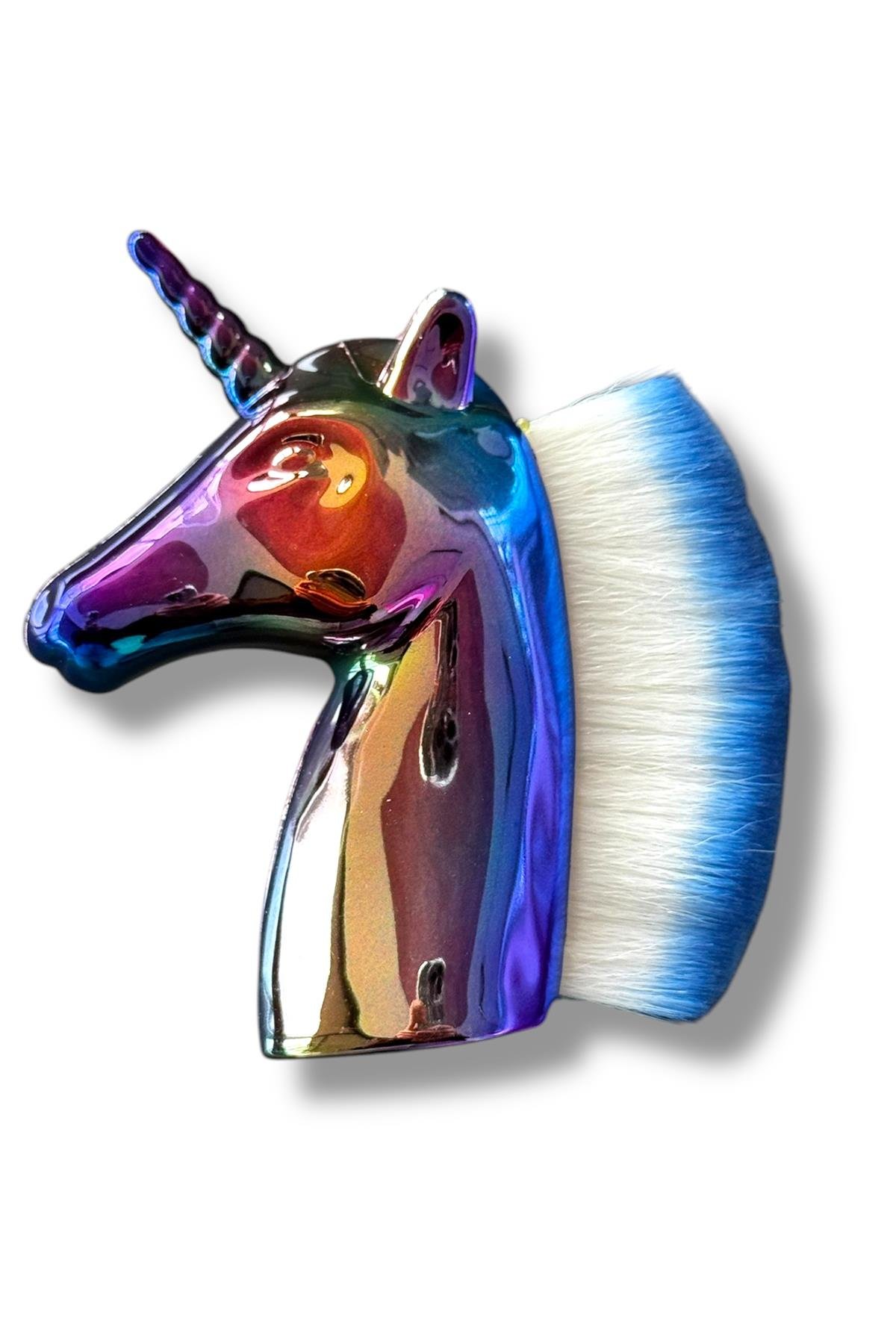 Karışık Renk Unicorn Figürlü Allık/Makyaj Fırçası