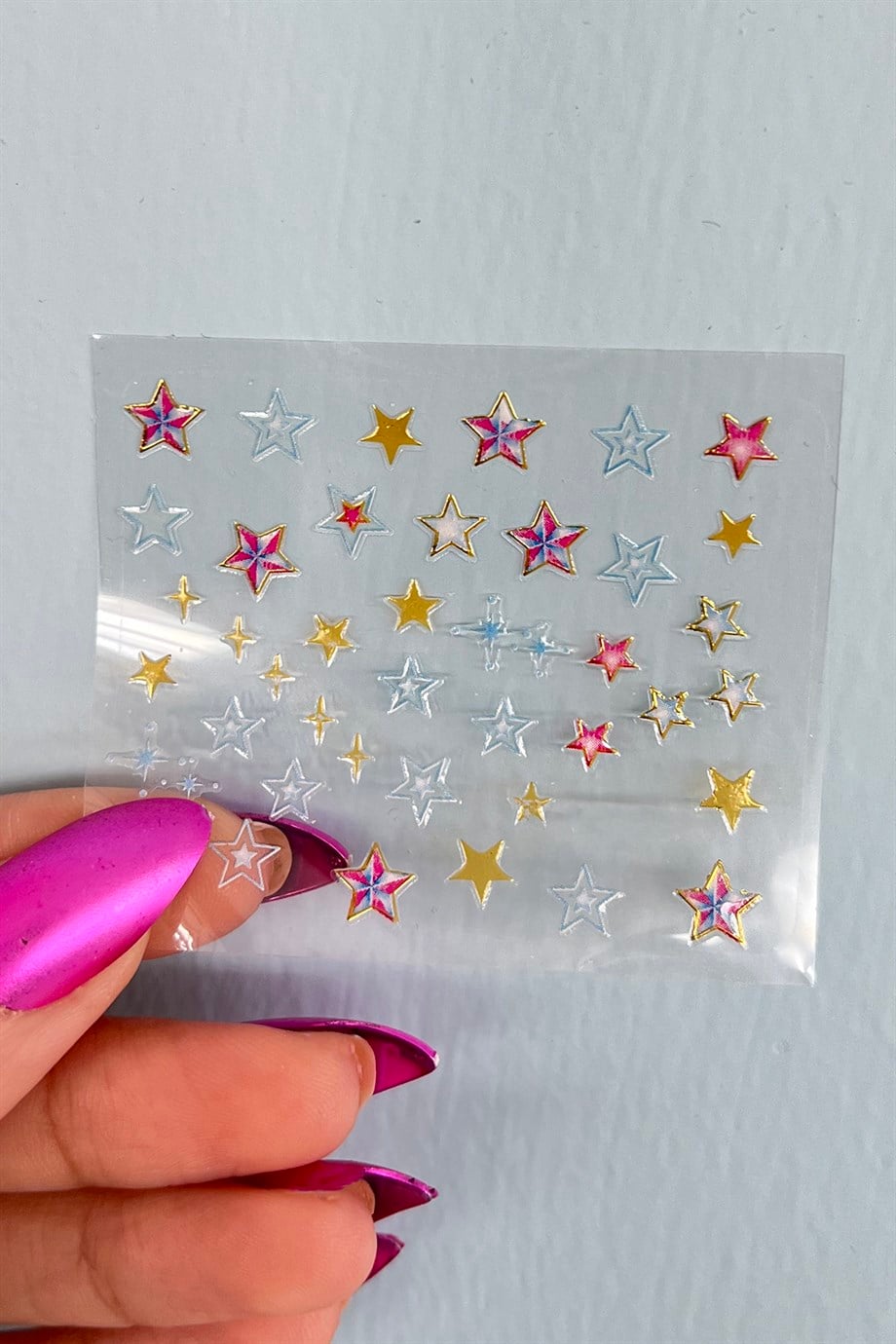 Karışık Renk Yıldız Desenli Tırnak Sticker