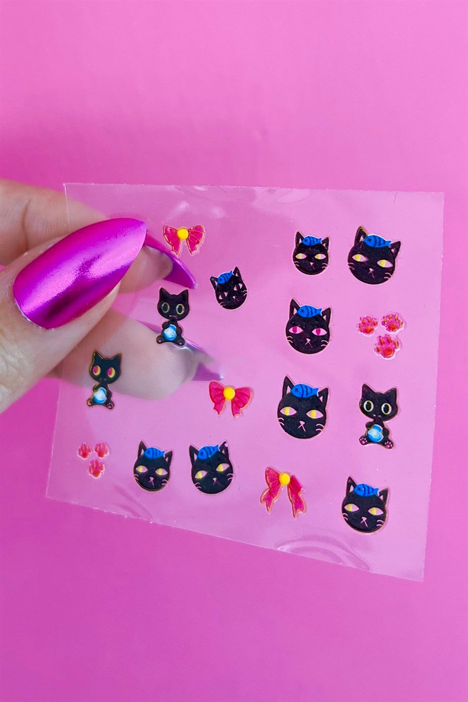 Kedi Figürlü Tırnak Sticker