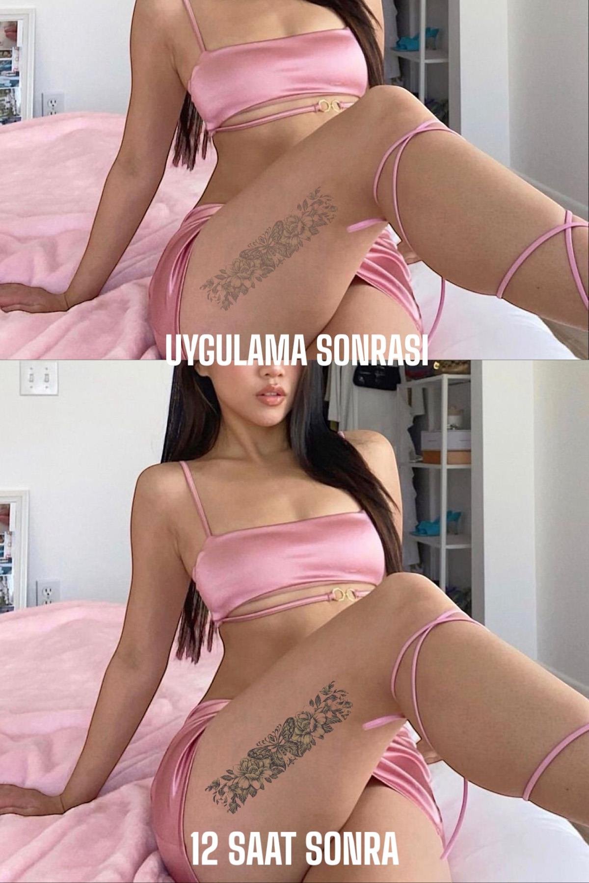 Kelebek Figürlü 12 Saat Sonra Kararan Geçici Dövme Tattoo