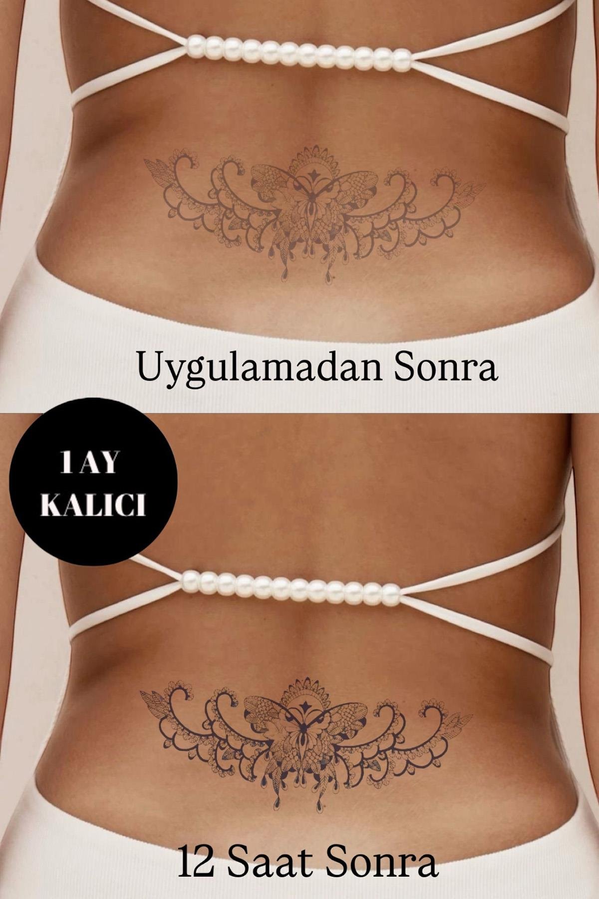 Kelebek Figürlü 12 Saat Sonra Kararan Geçici Dövme Tattoo