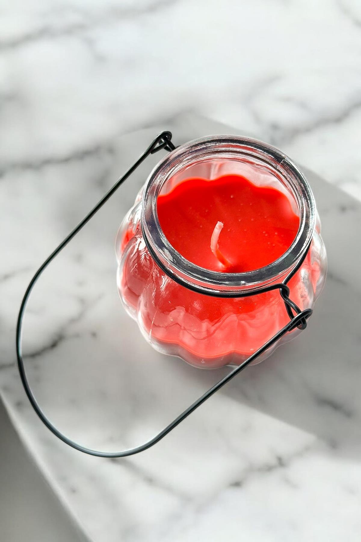 Kırmızı Renk Gül Kokulu Mum