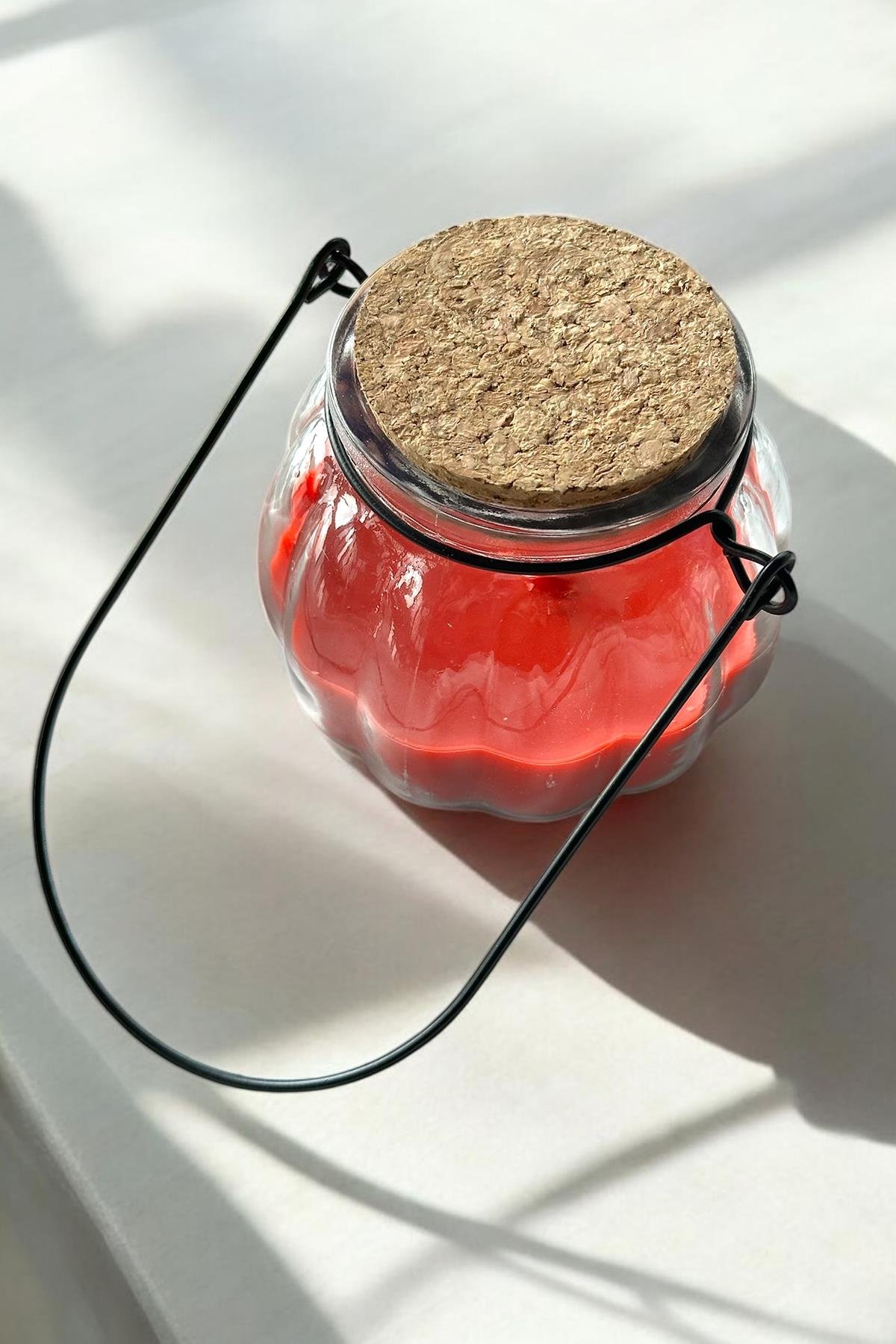 Kırmızı Renk Gül Kokulu Mum