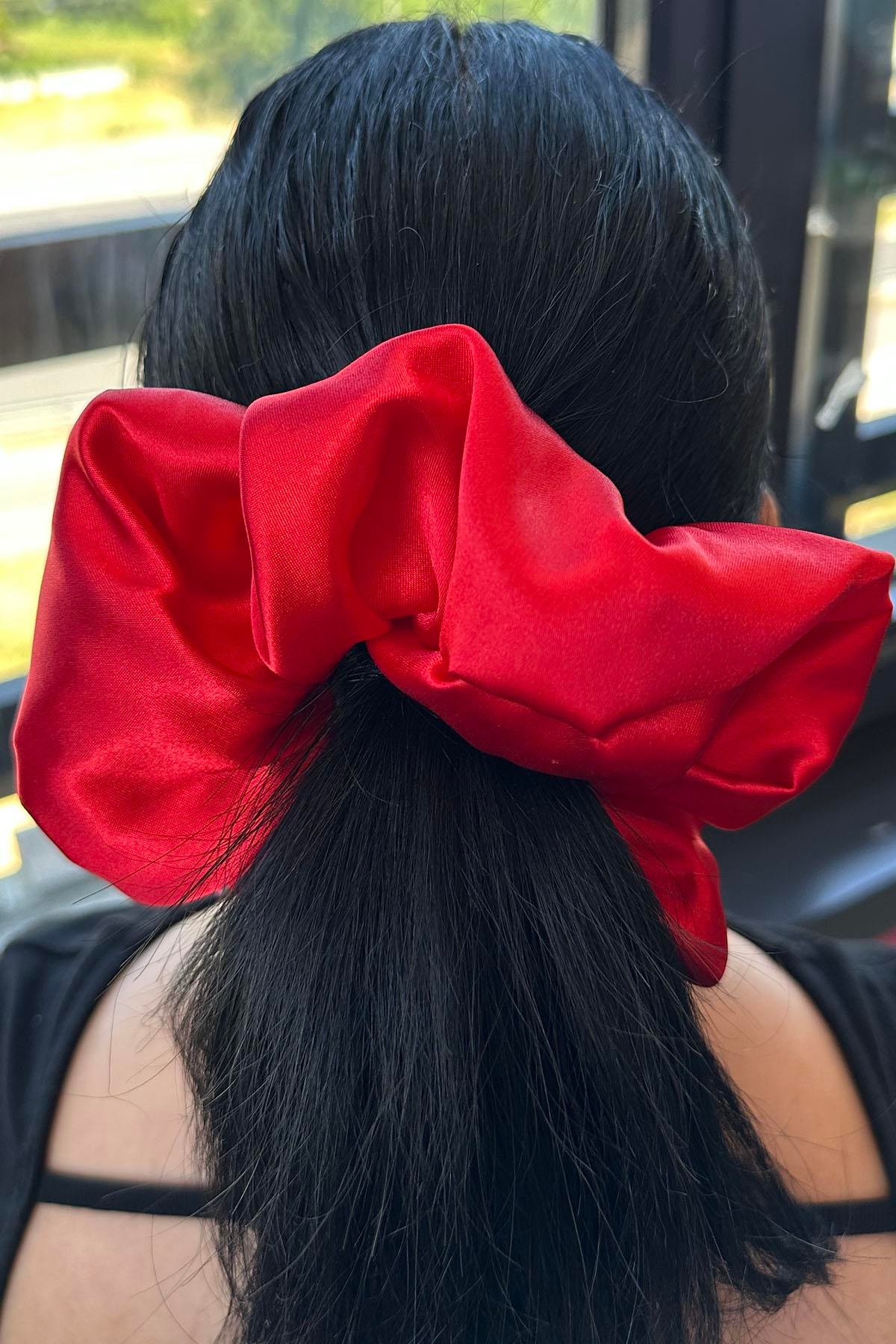 Kırmızı Renk Saten Simit Toka