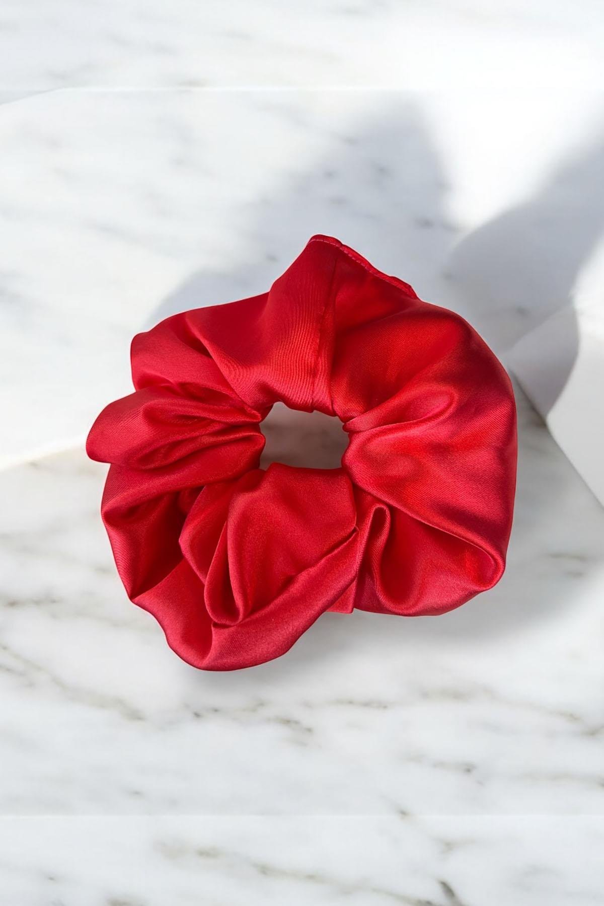 Kırmızı Renk Saten Simit Toka