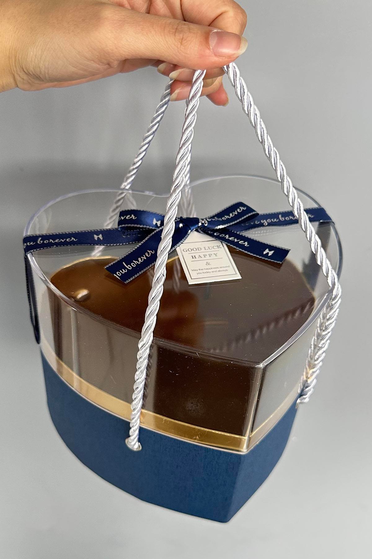 Lacivert Renk Kalp Figürlü Hediye Kutusu