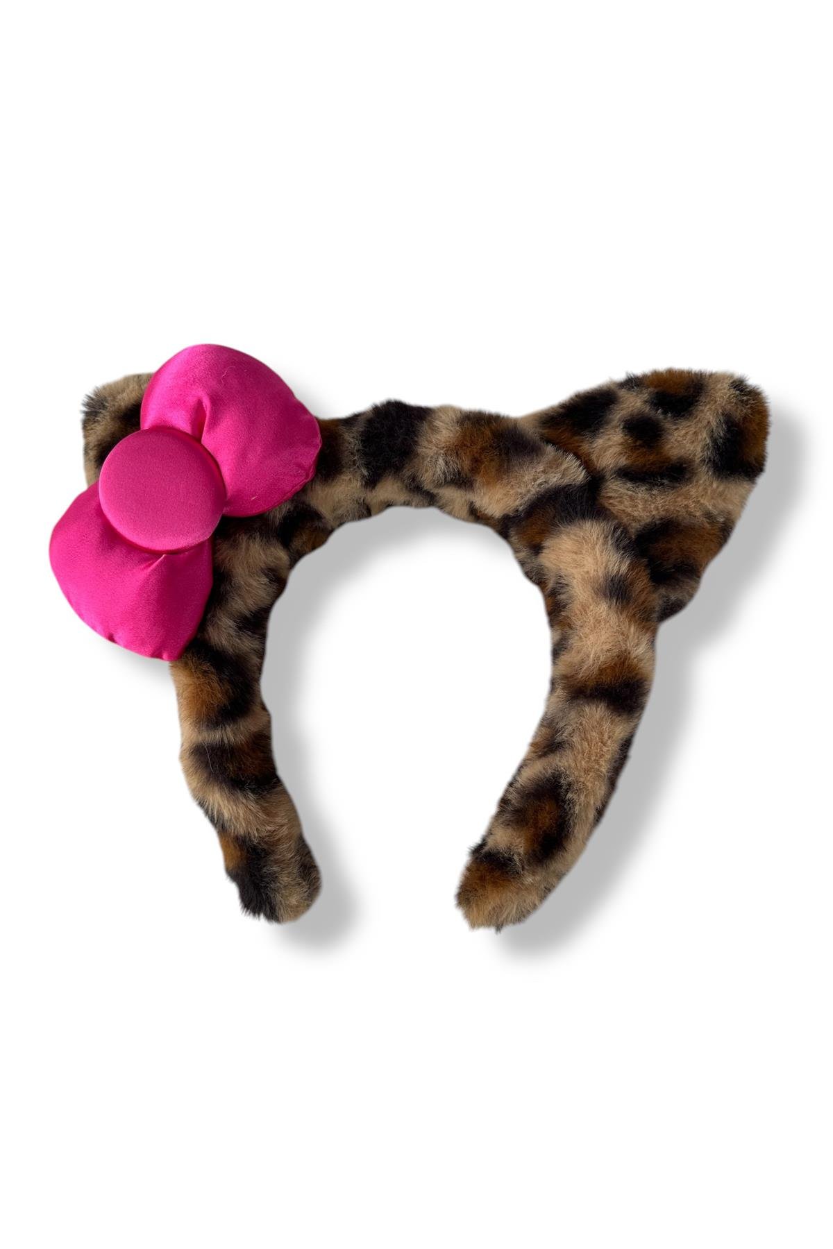 Leopar Desenli Kurdele Figürlü Peluş Taç