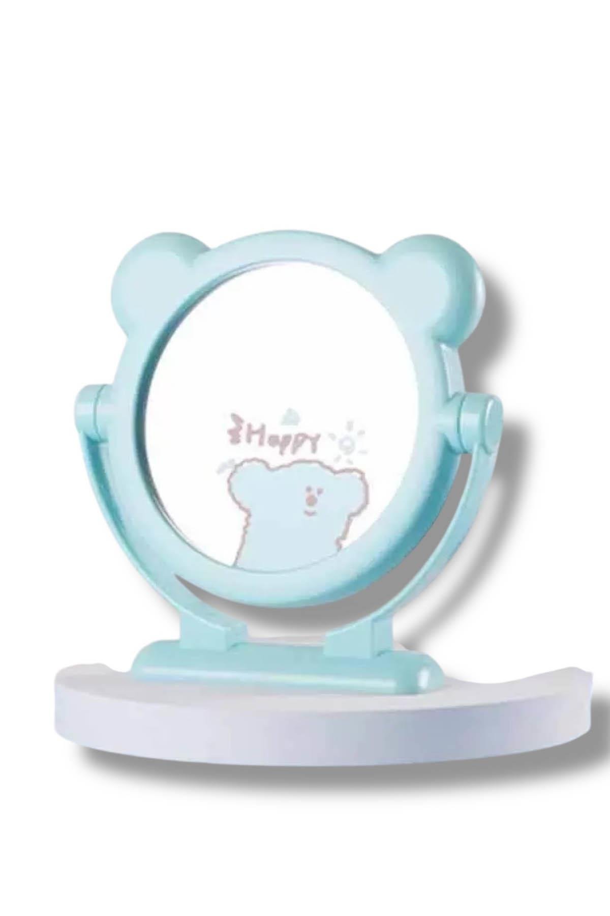 Mavi Renk Ayıcık Figürlü Masa Aynası