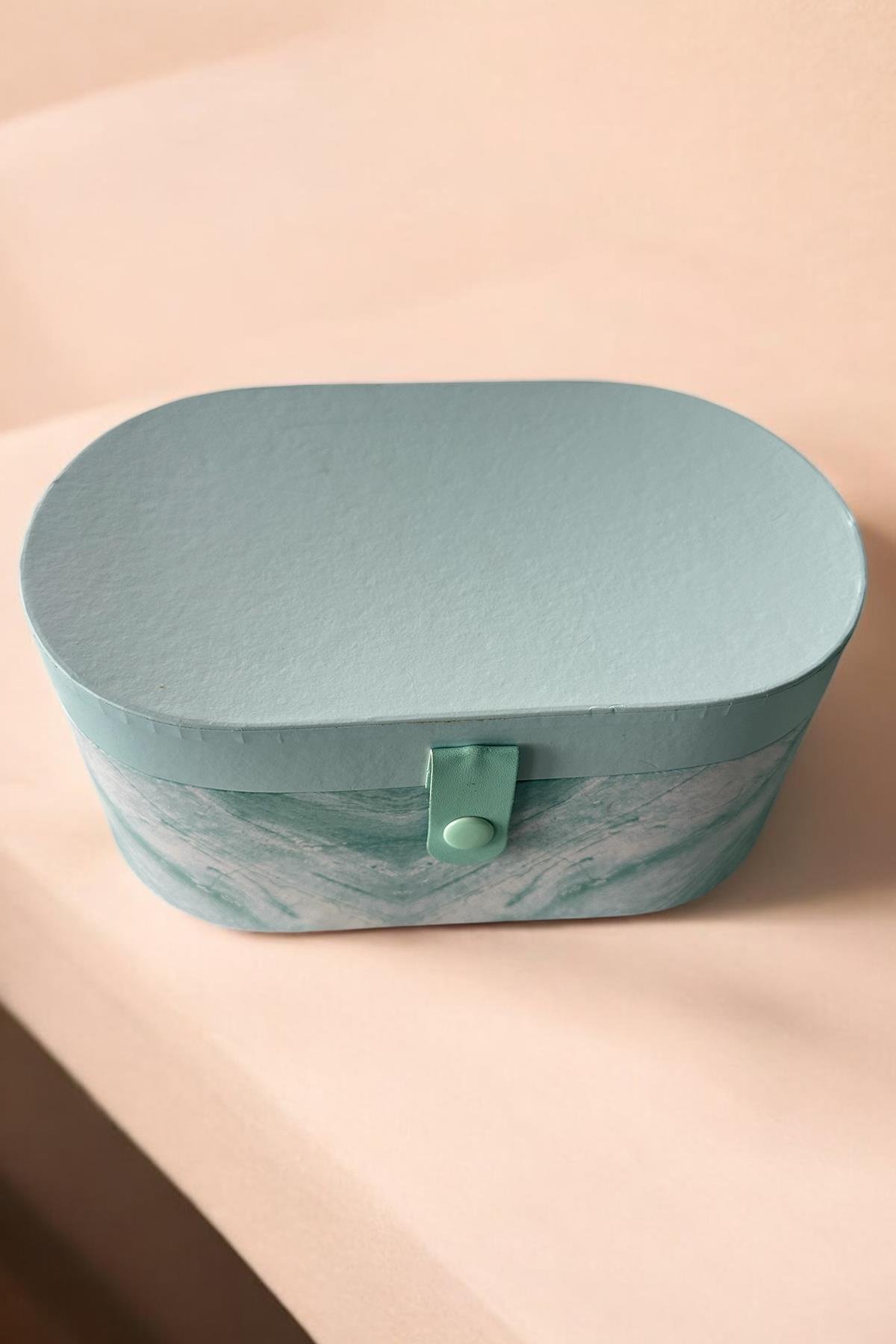 Mavi Renk Ayna Detaylı Takı Organizeri