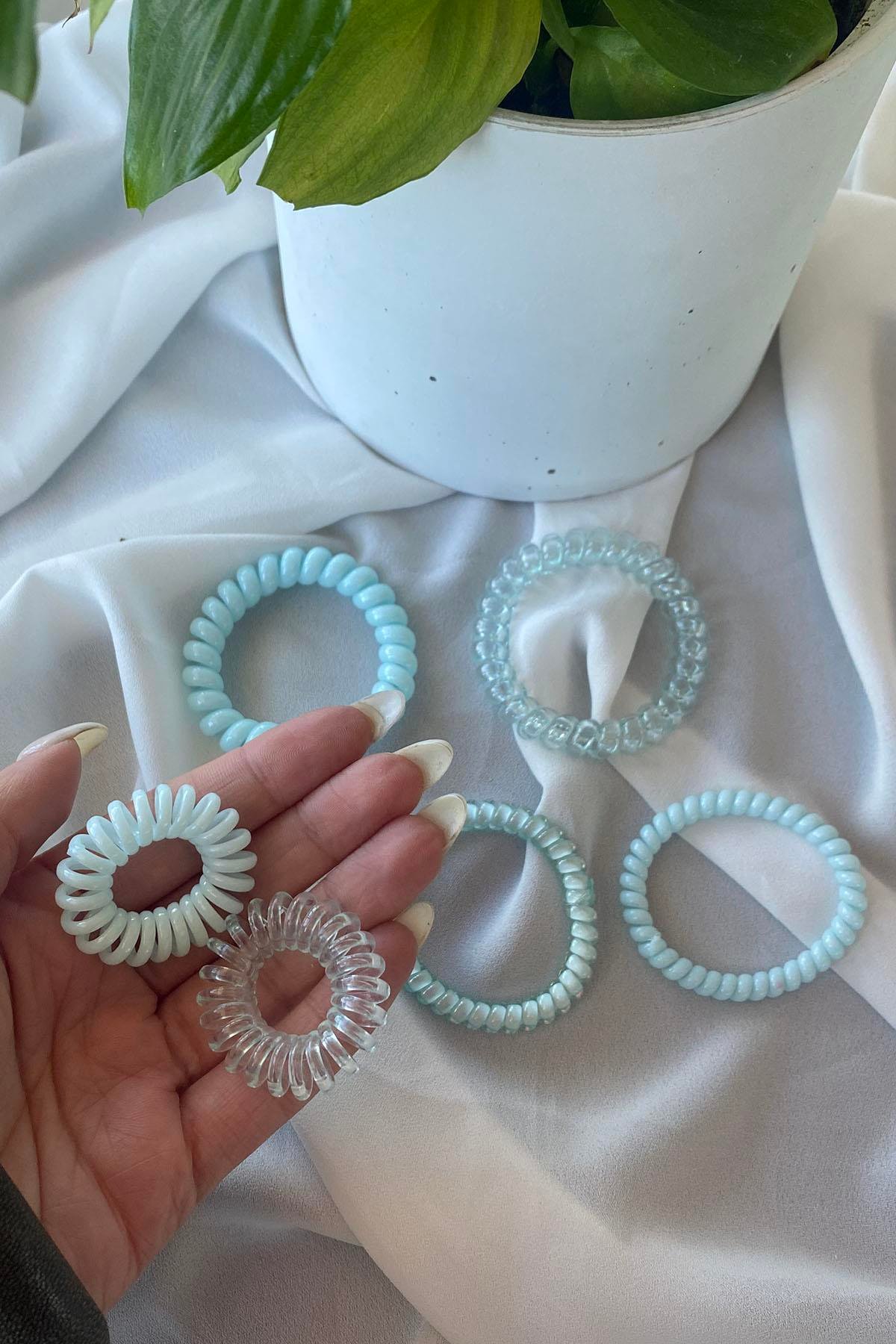 Mavi Renk Helezon Toka Set