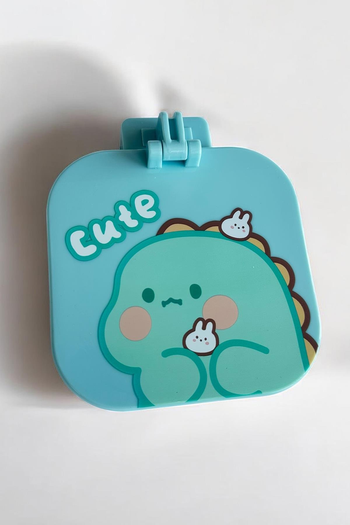 Mavi Renk Karışık Figürlü Tarak / Masa Aynası Set