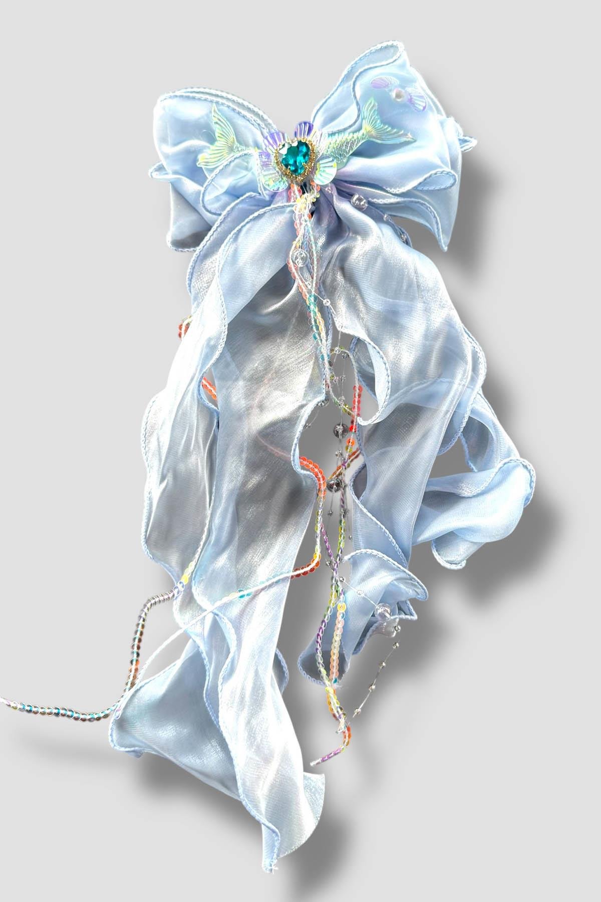 Mavi Renk Kurdele Figürlü Kuyruk Detaylı Pens Toka