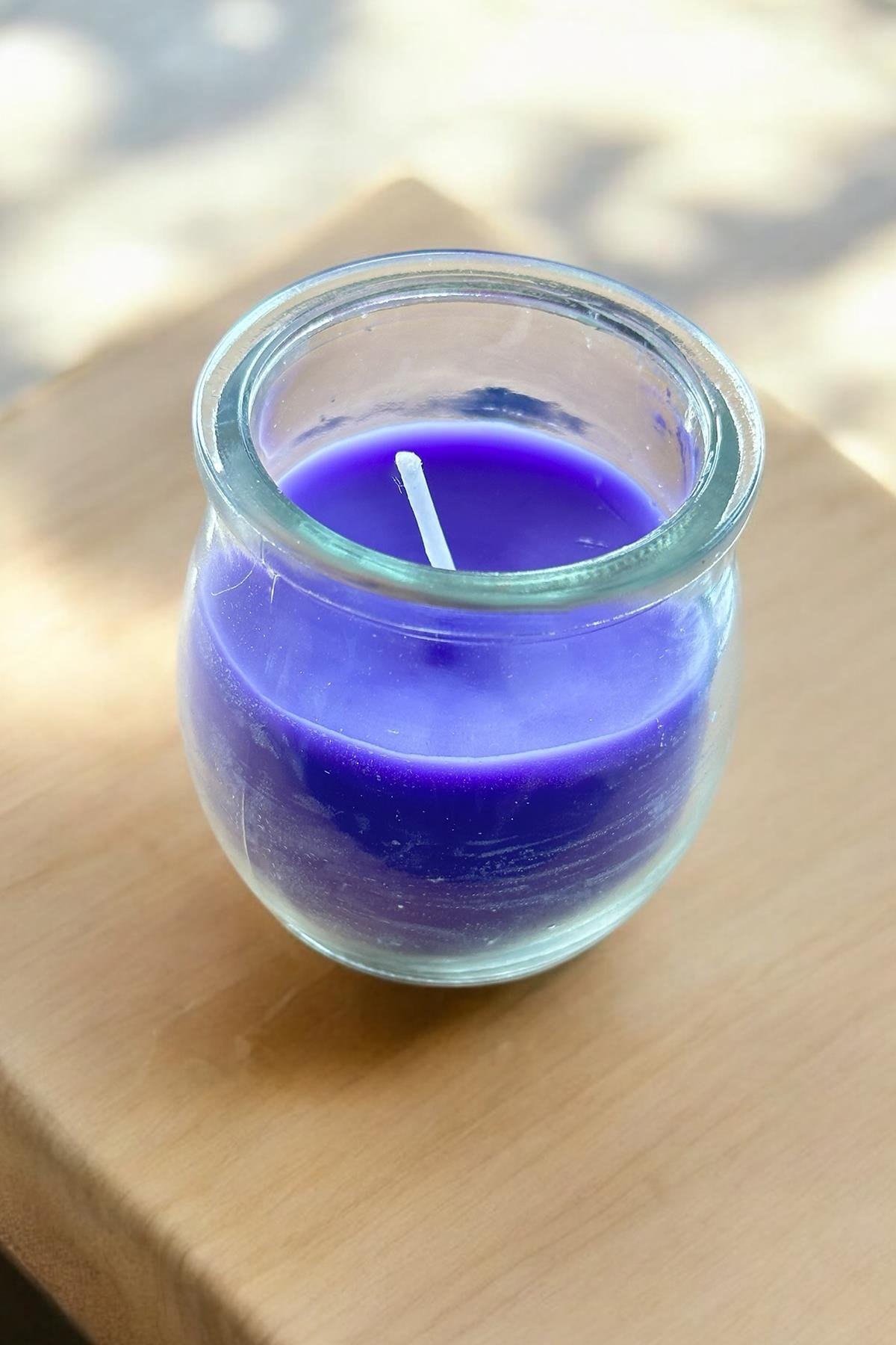 Mor Renk Bardakta Kokulu Dekoratif Mum