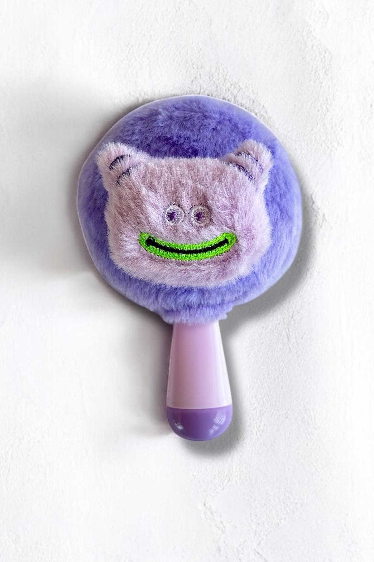 Mor Renk Canavar Figürlü Peluş El Aynası