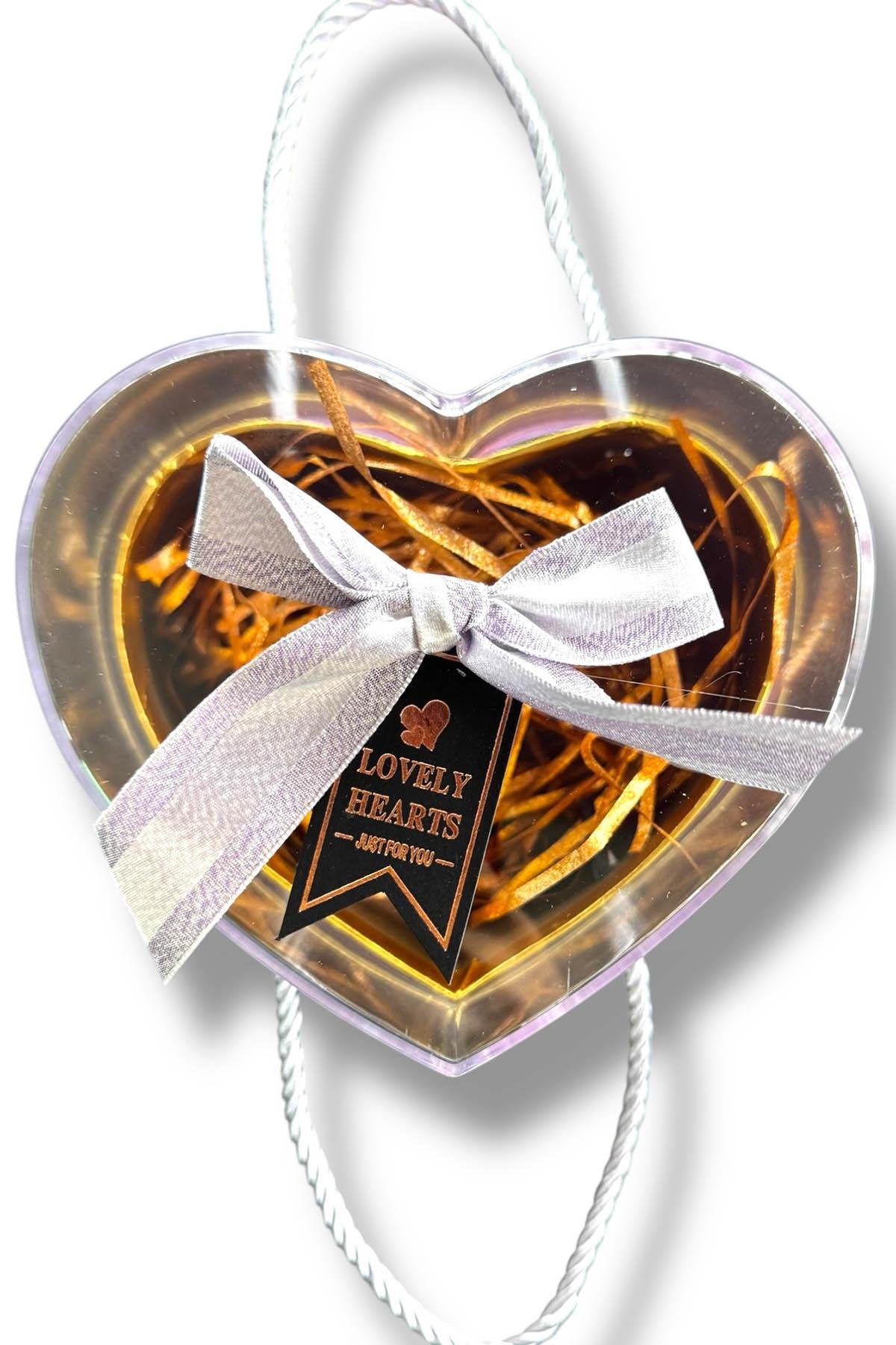 Mor Renk Kalp Figürlü Hediye Kutusu