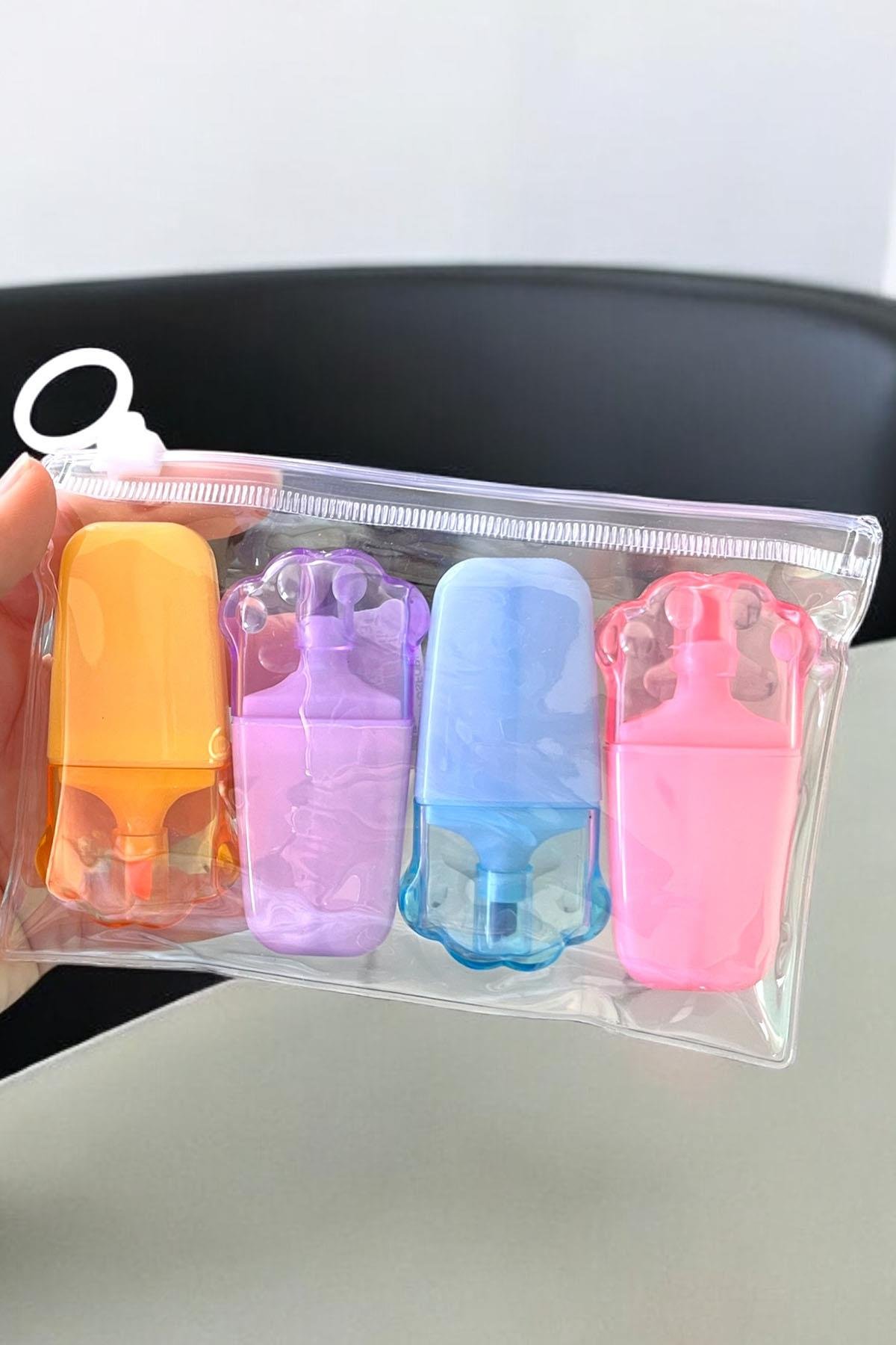 Pati Figürlü 4'lü Fosforlu Kalem Set