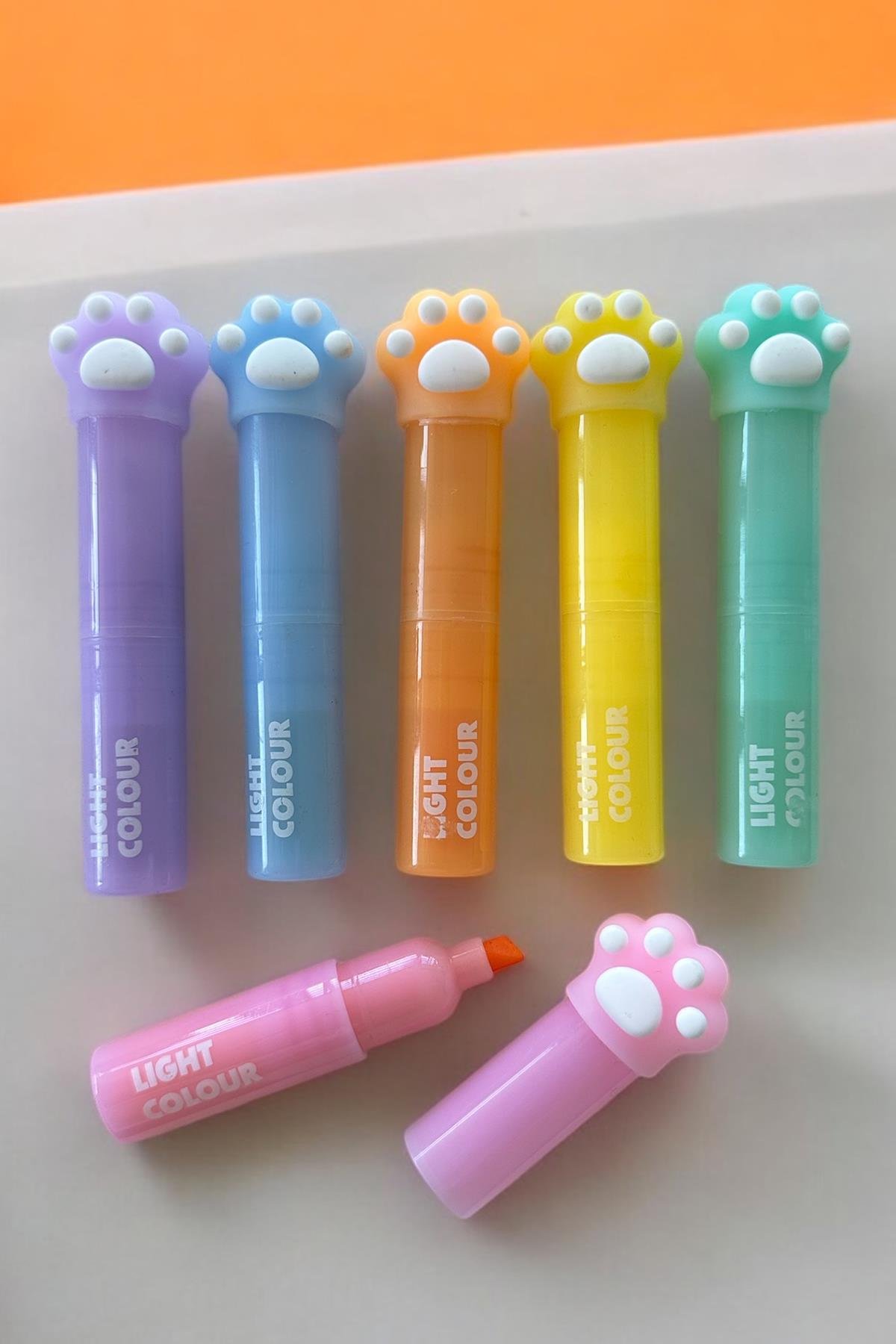 Pati Figürlü 6'lı Fosforlu Kalem Set