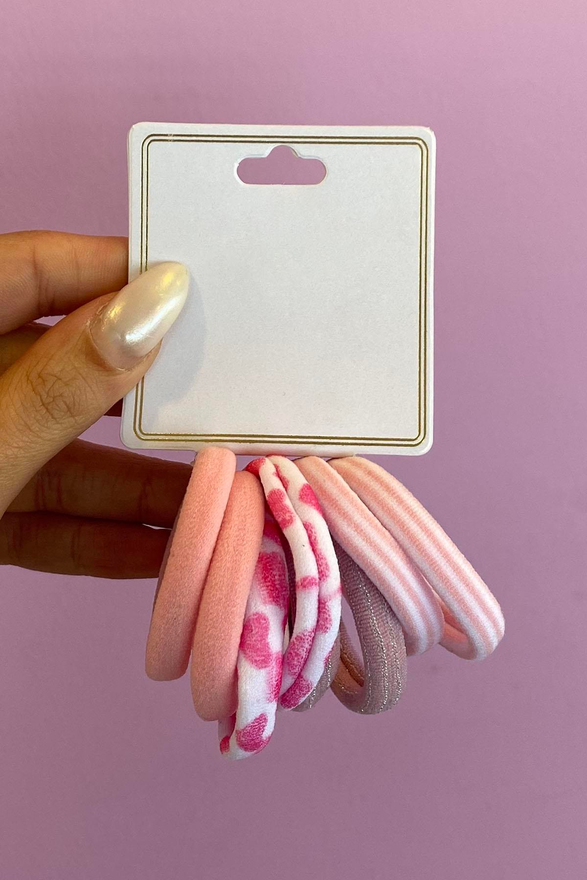 Pembe Renk 6'lı Havlu Toka Set