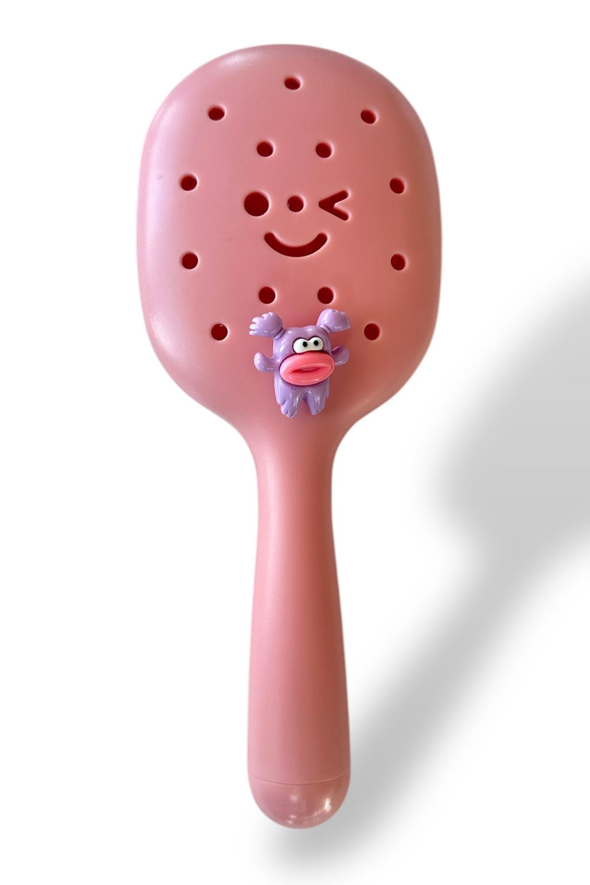 Pembe Renk Charm Takılabilen Saç Tarama Fırçası/ Tarak