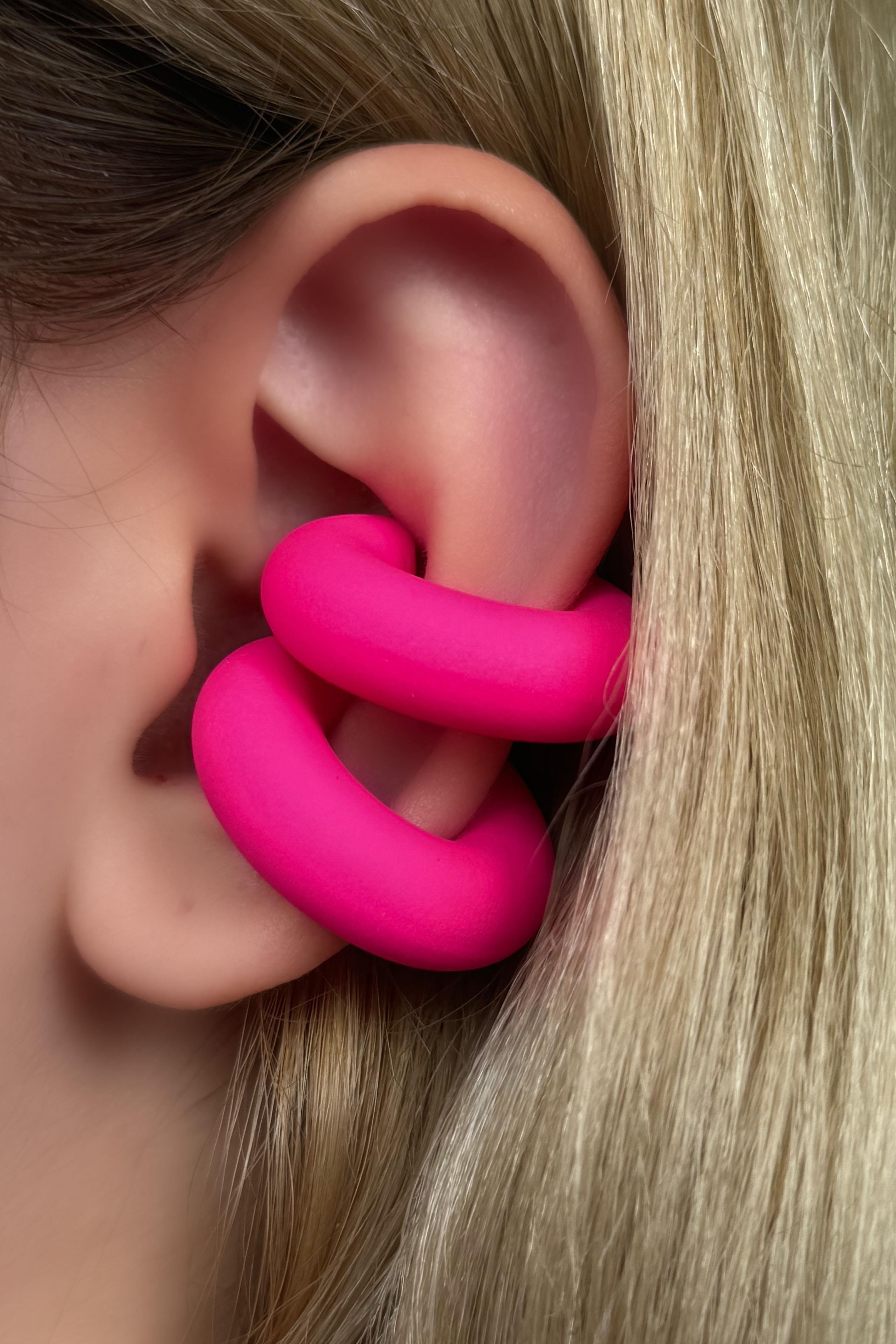 Pembe Renk Ear Cuff (Çift)