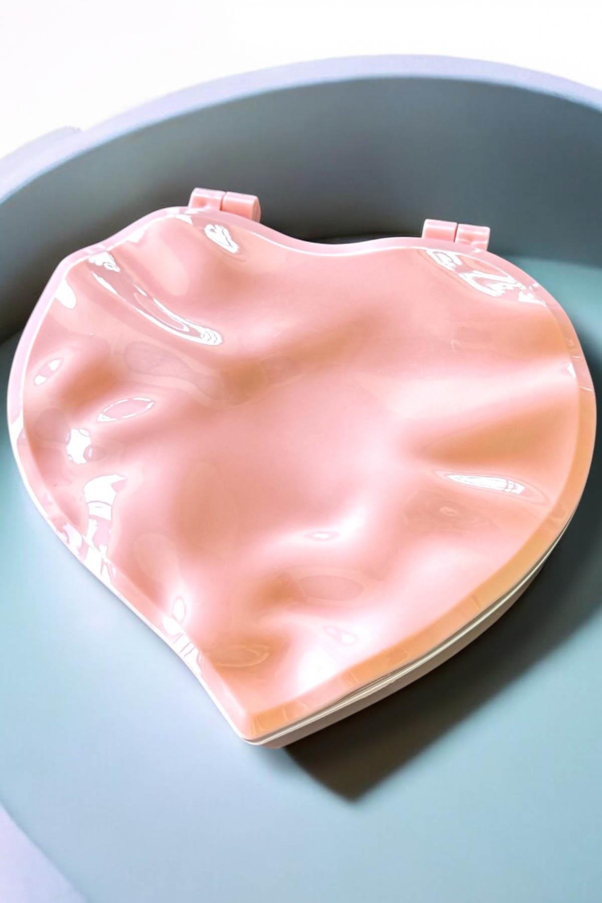 Pembe Renk Kalp Figürlü Aynalı Takı Organizeri