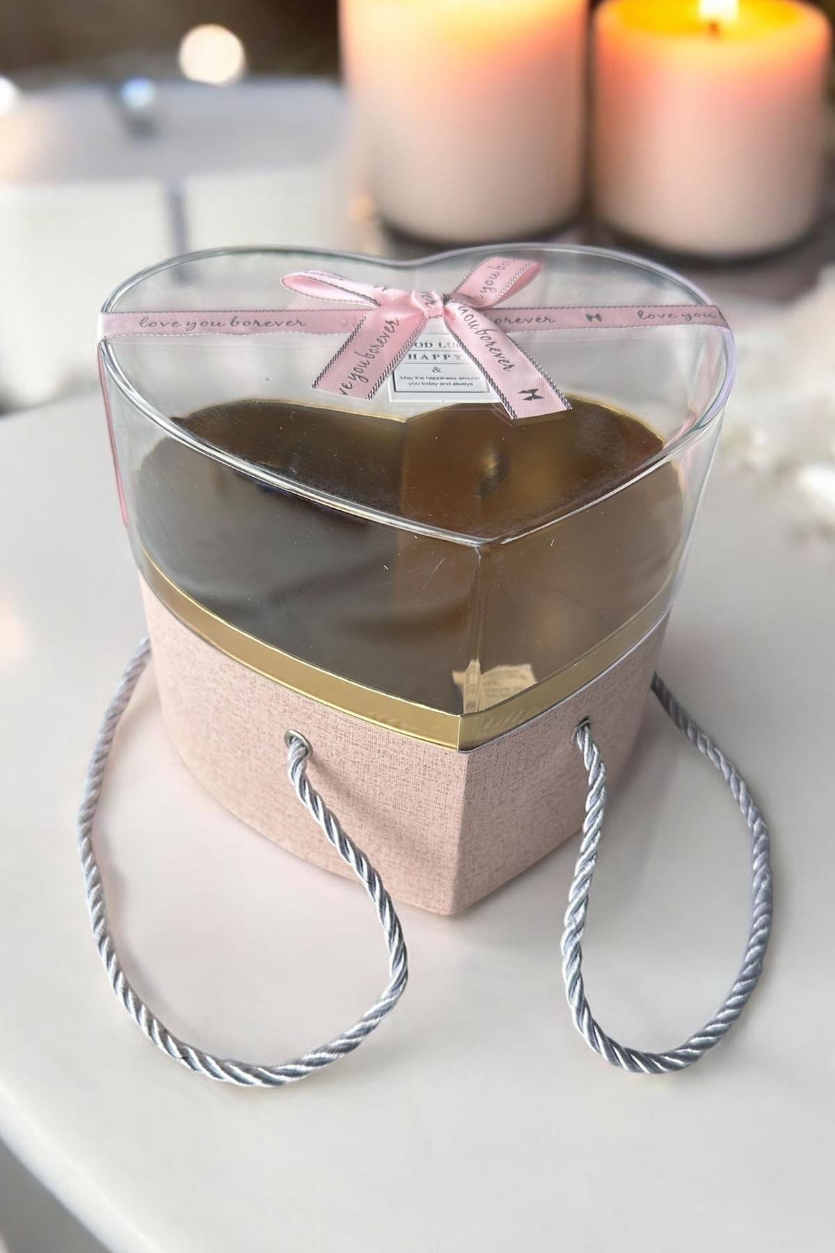 Pembe Renk Kalp Figürlü Hediye Kutusu