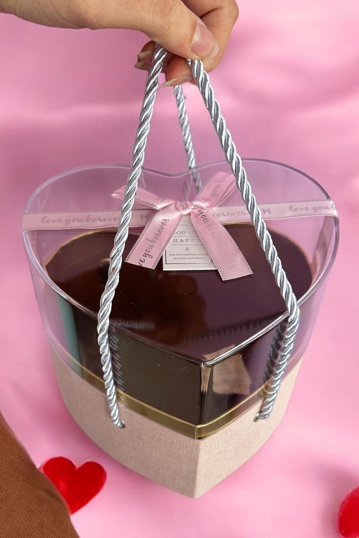 Pembe Renk Kalp Figürlü Hediye Kutusu