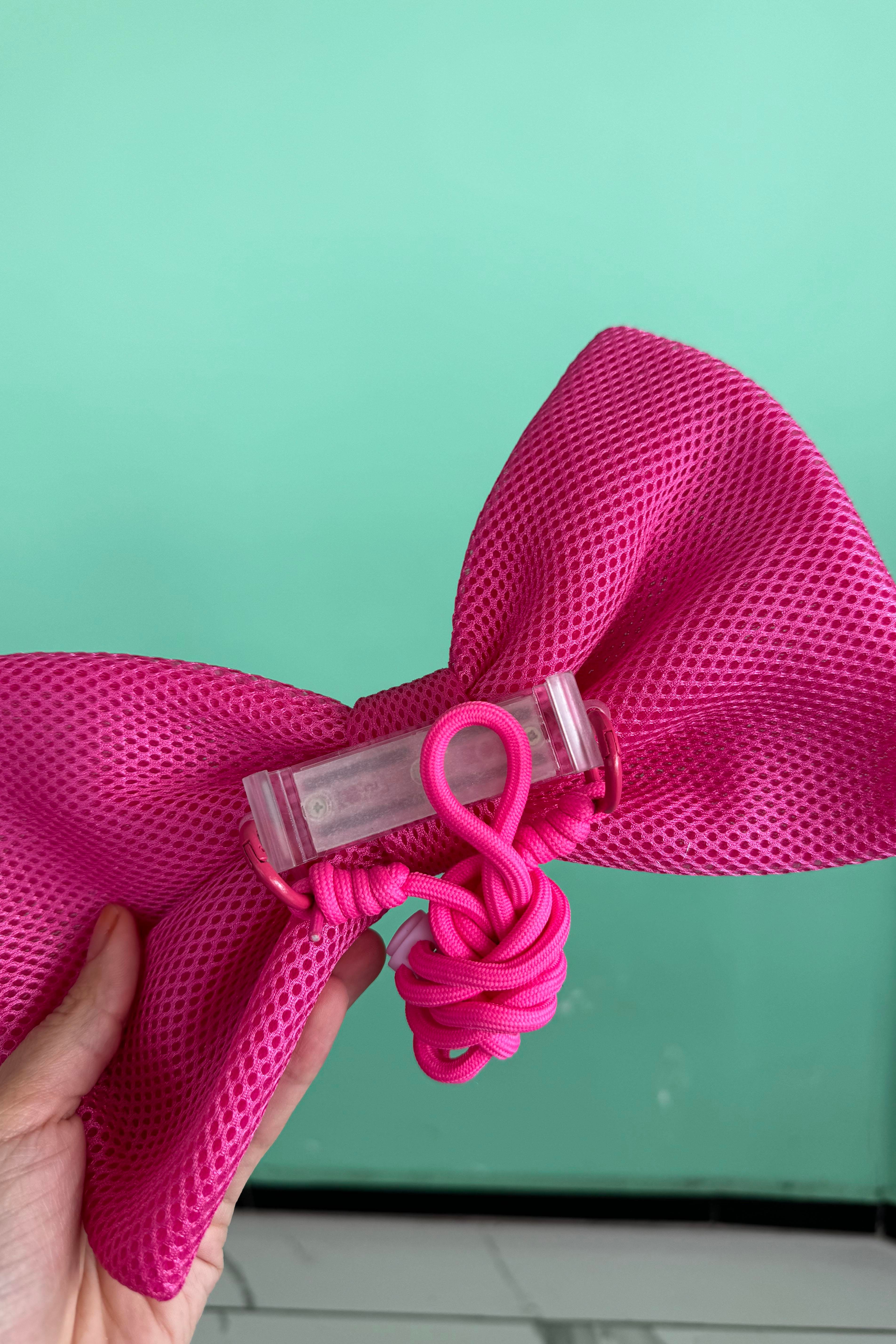 Pembe Renk Kurdele Detaylı İpli Telefon Askısı