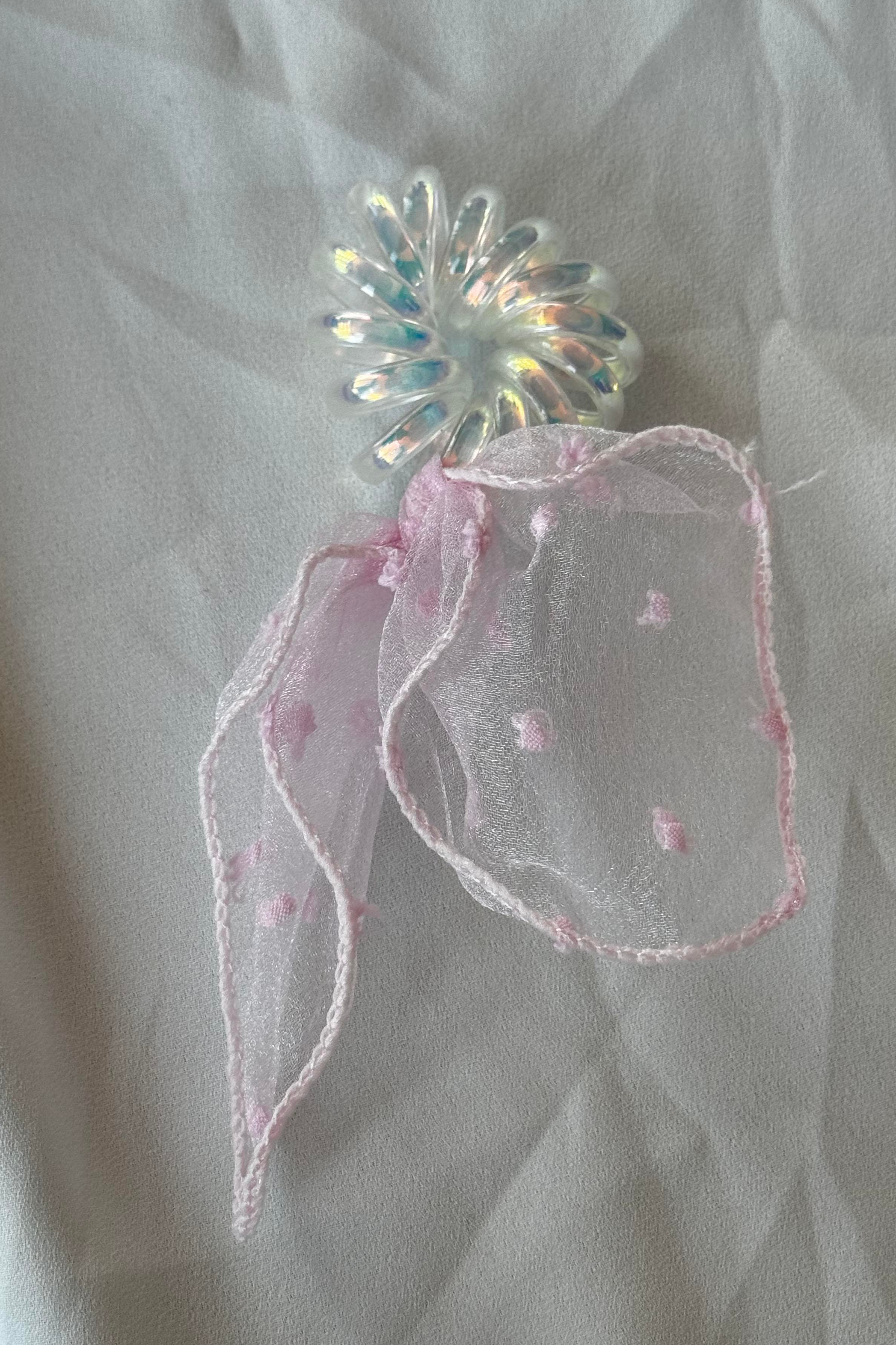 Pembe Renk Kurdele Figürlü Helezon Toka 