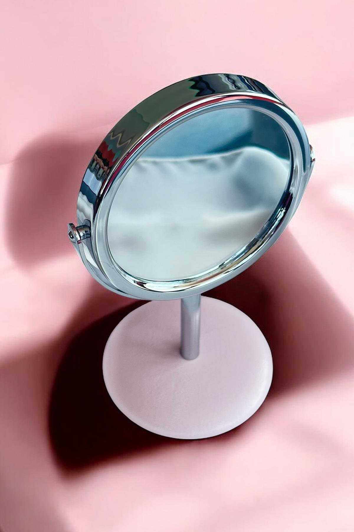 Pembe Renk Love You Yazılı Dönebilen Masa Aynası