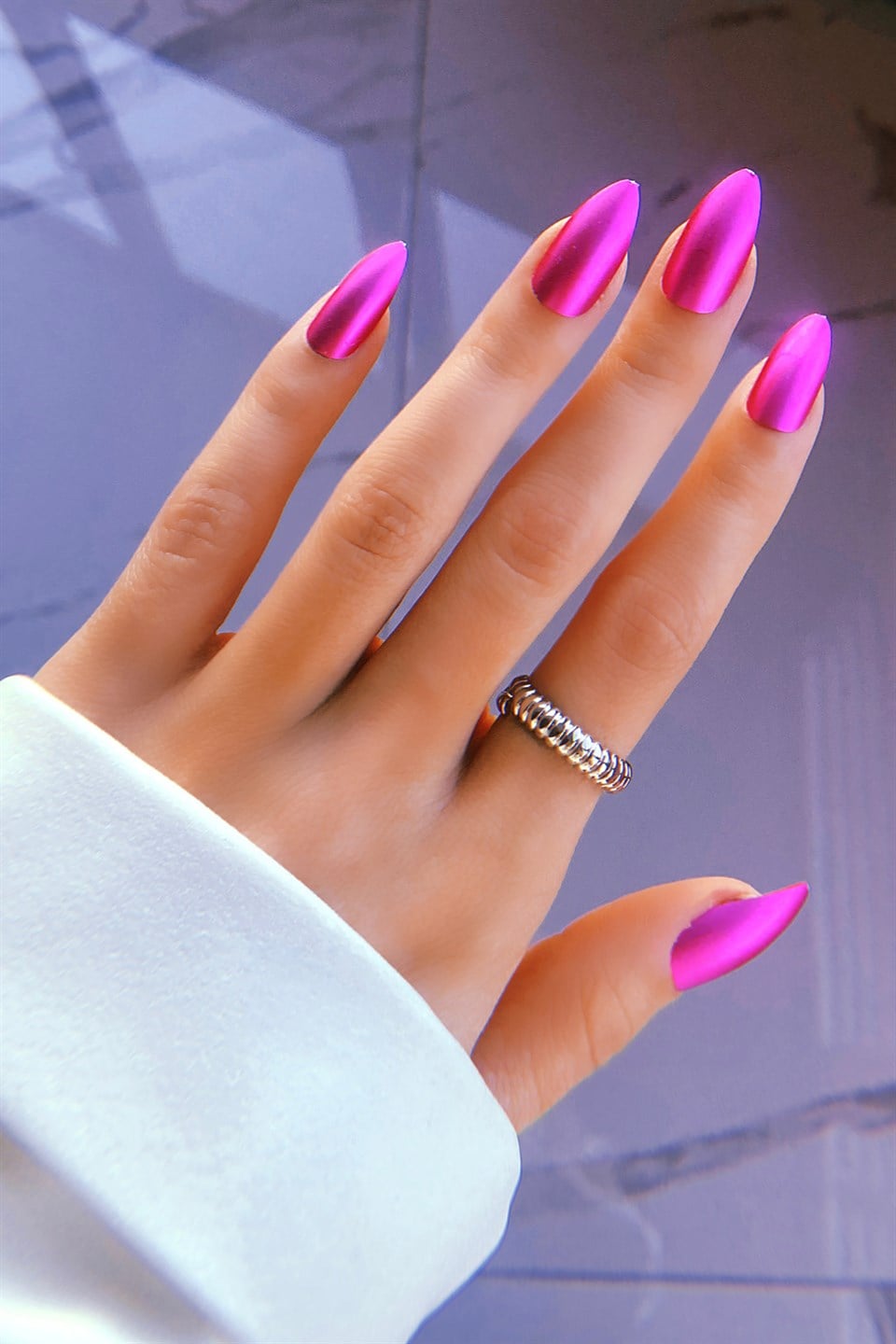 Pembe Renk Mat Takma Tırnak (Yapıştırıcılı)