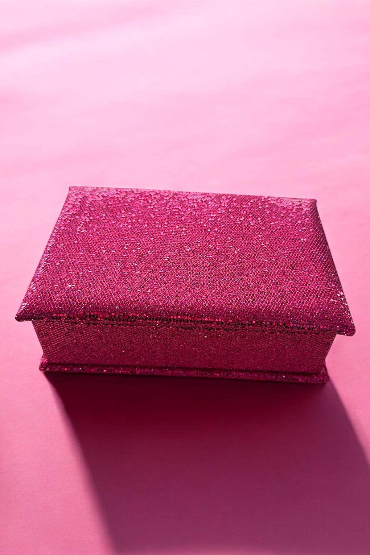 Pembe Renk Sim Detaylı Takı Kutusu