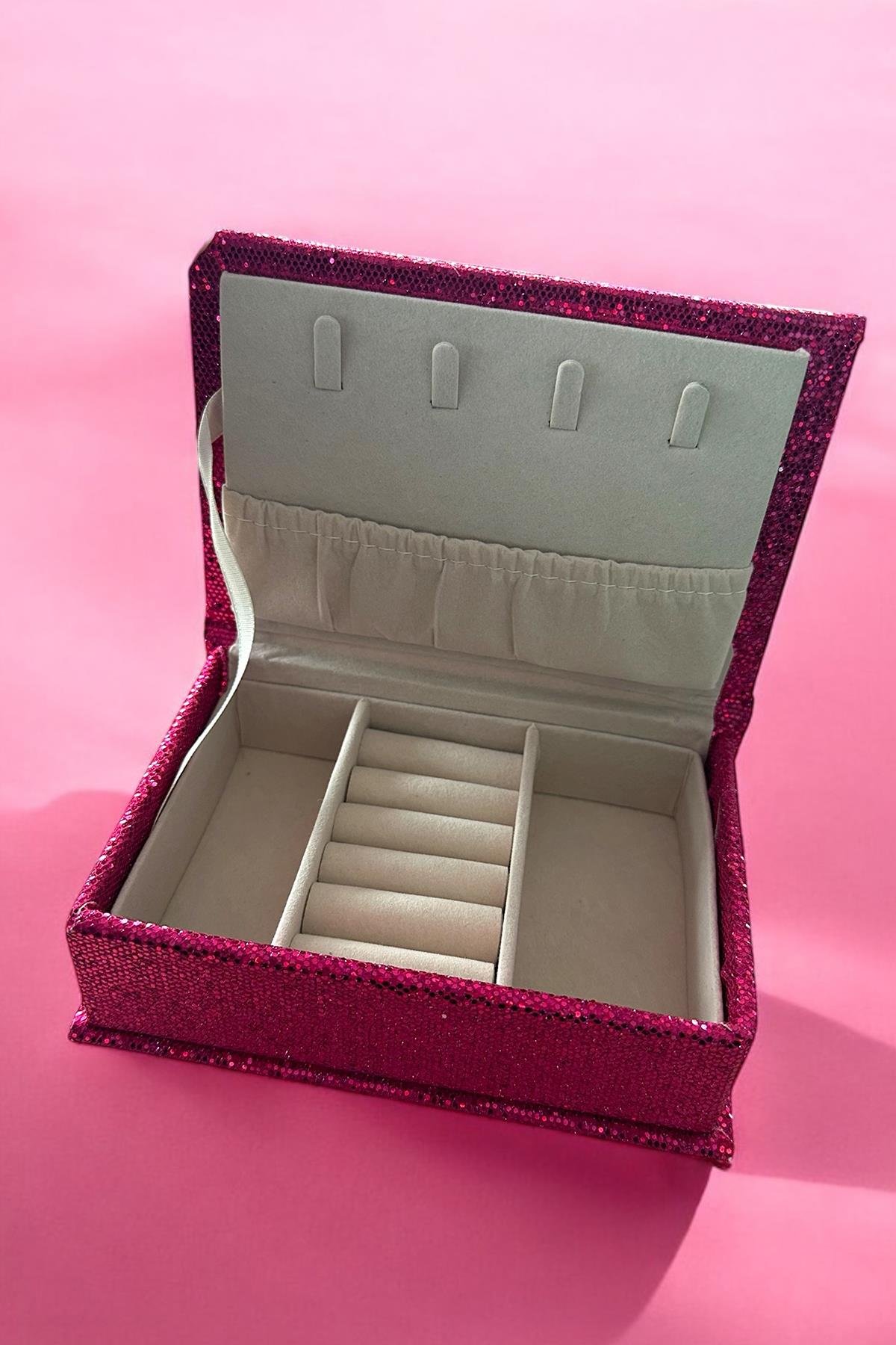 Pembe Renk Sim Detaylı Takı Kutusu