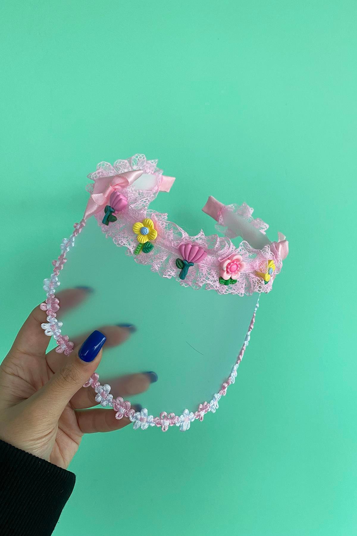 Pembe Renk Taçlı Vizor Şapka