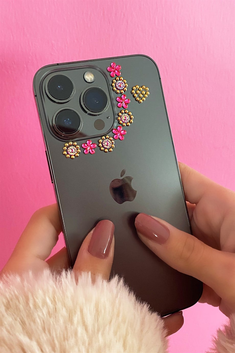 Pembe Renk Telefon Sticker/ Telefon Süsü