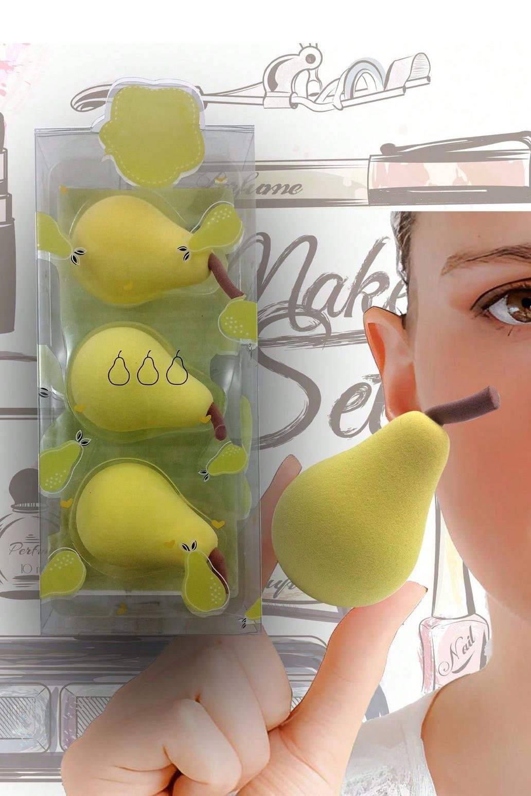 Pürüzsüz Dokulu 3'lü Makyaj Süngeri Seti