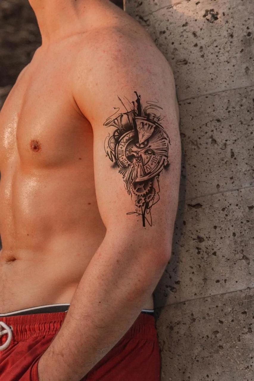 Saat Ve Çark Geçici Dövme Tattoo