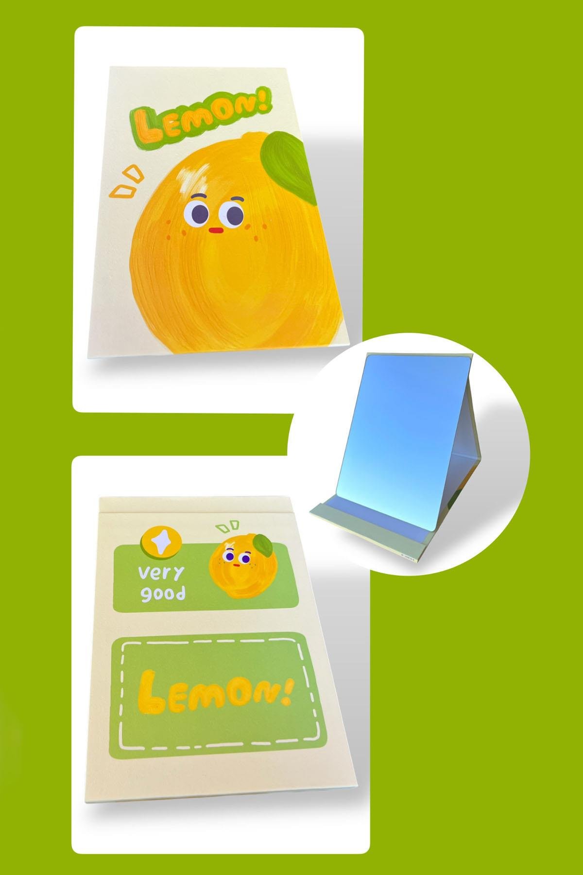 Sarı Renk Limon Figürlü Masa Aynası